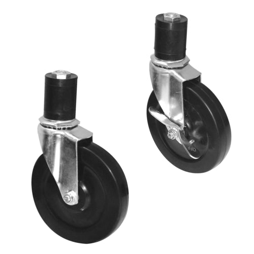Advance Tabco TA-25 - Casters, 5", swivel, with rubber wheels (set of 4) (2 with brakes)