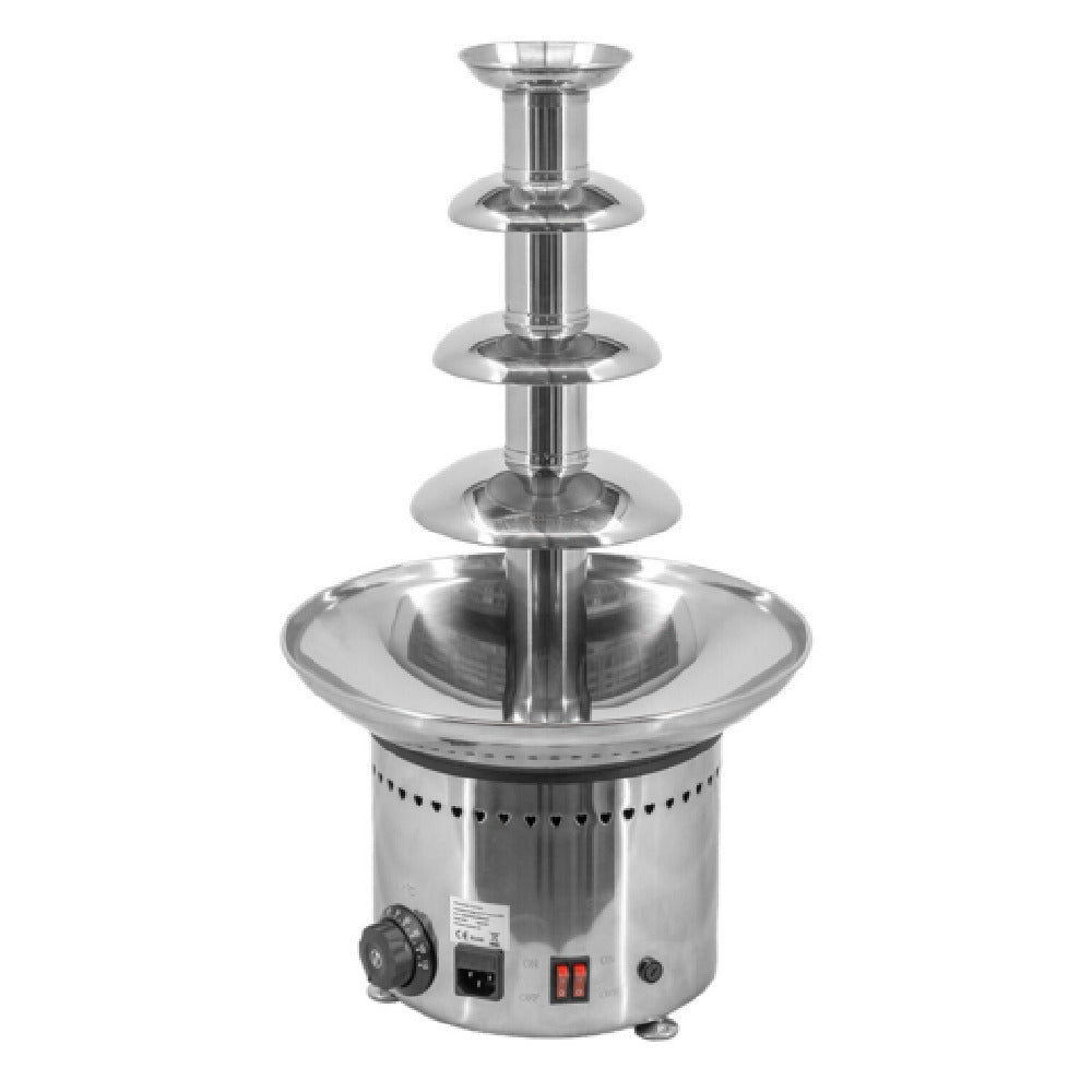 Omcan 47492 8.8 Lbs Chocolate Fountain 4-tier Polished Stainless Steel
