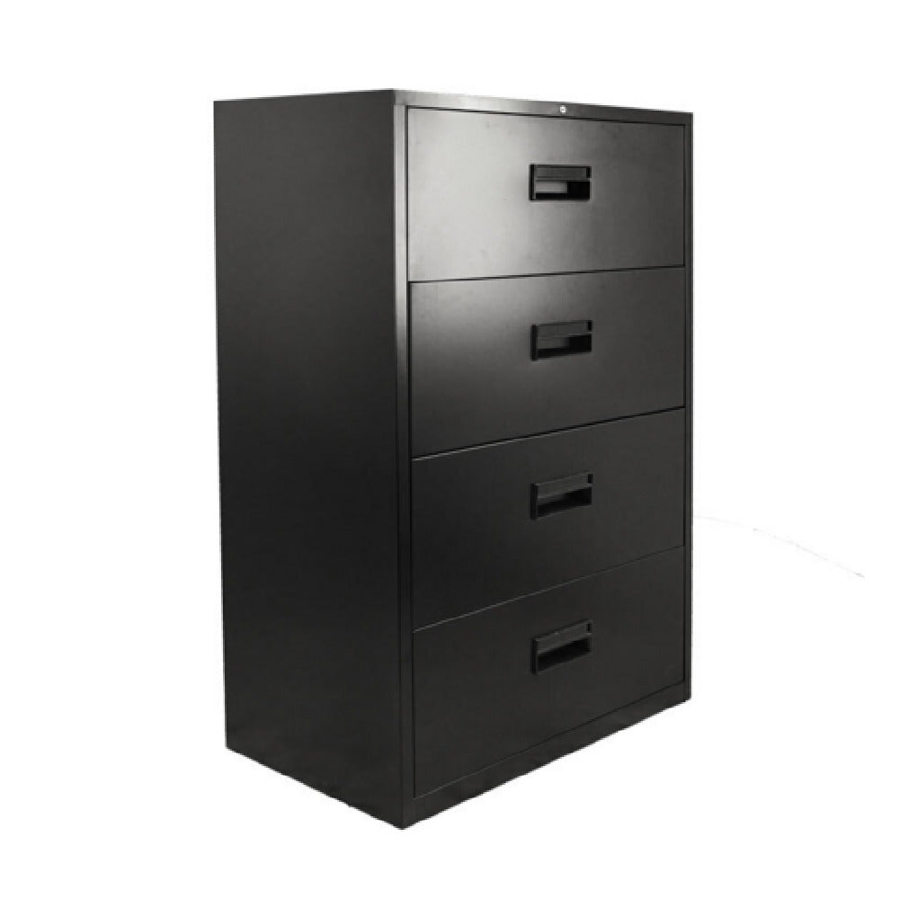 Omcan 21653 36 Inch Lateral Filing Cabinet Four Drawers Black
