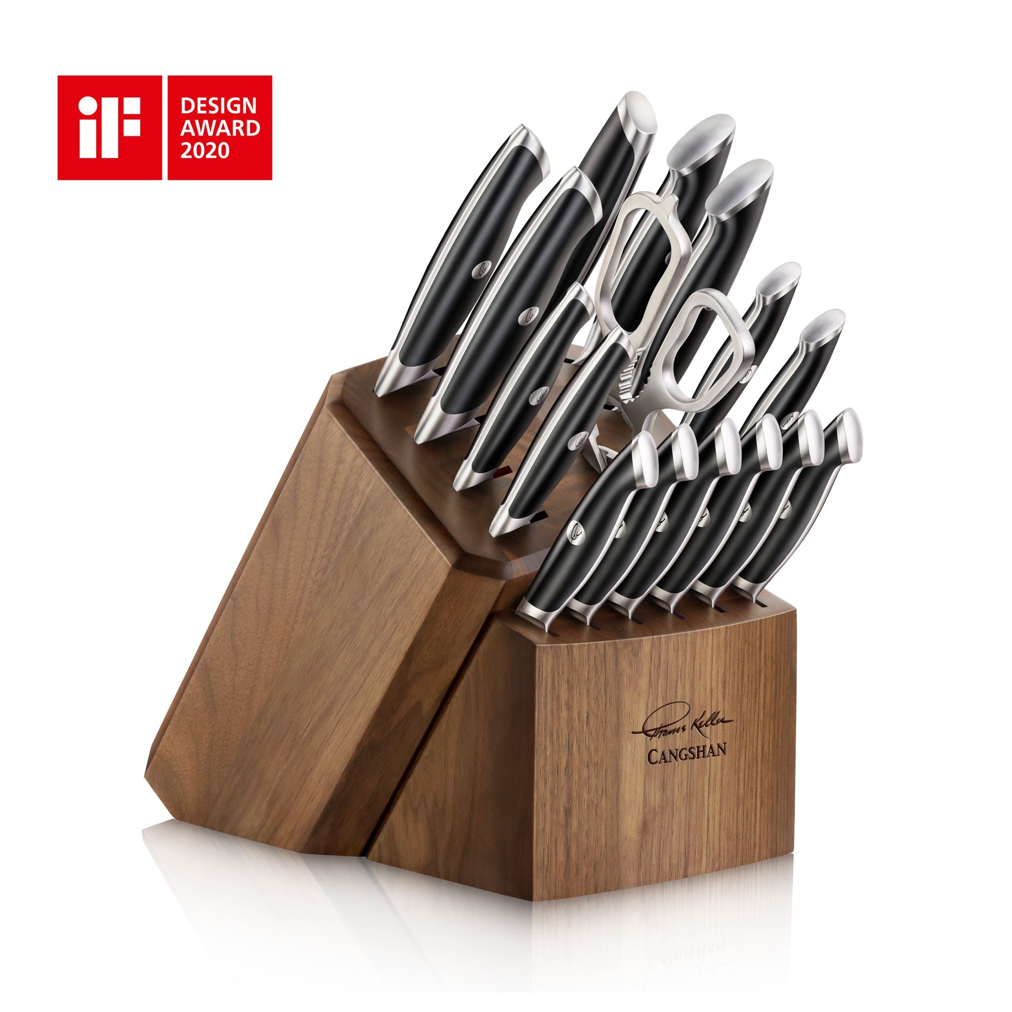 Cangshan 1025590 TKSC 17-Piece Knife Block Set - White