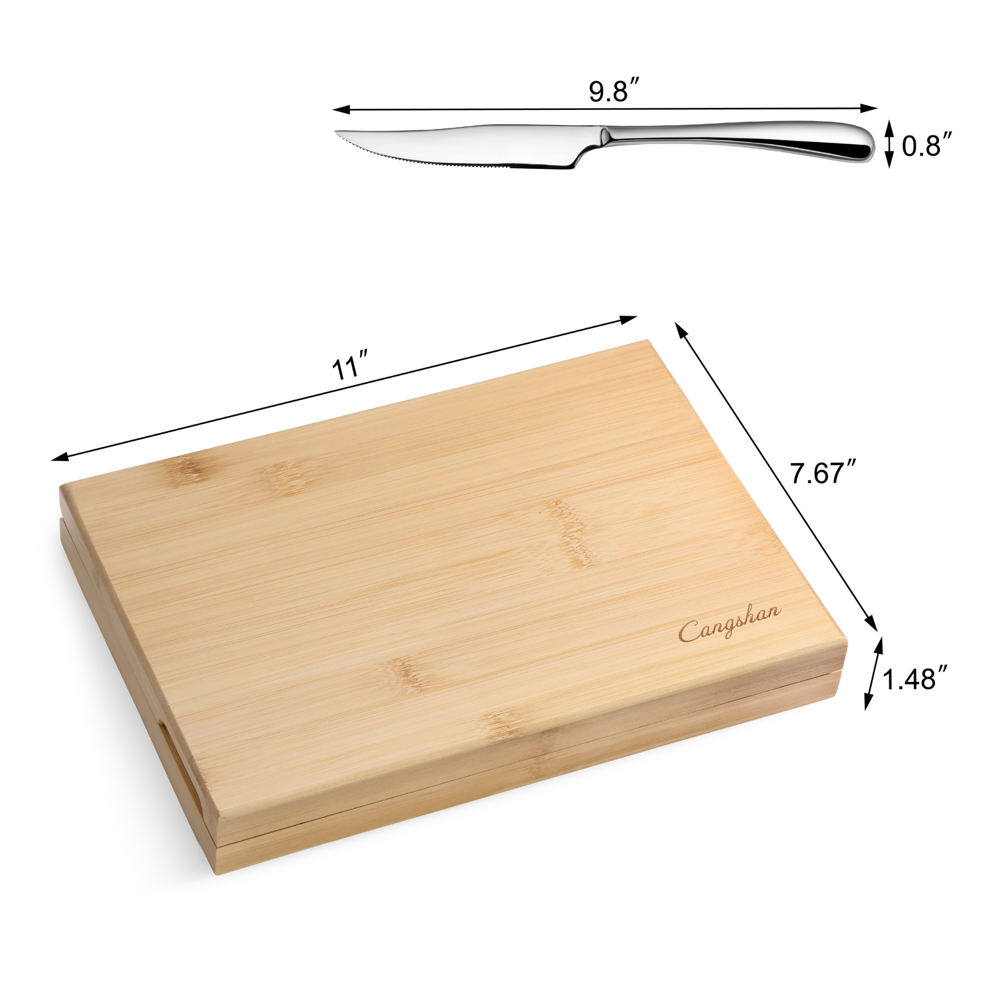 Cangshan 1027044 RAIN II Series 8-Piece Forged Steak Knife Set
