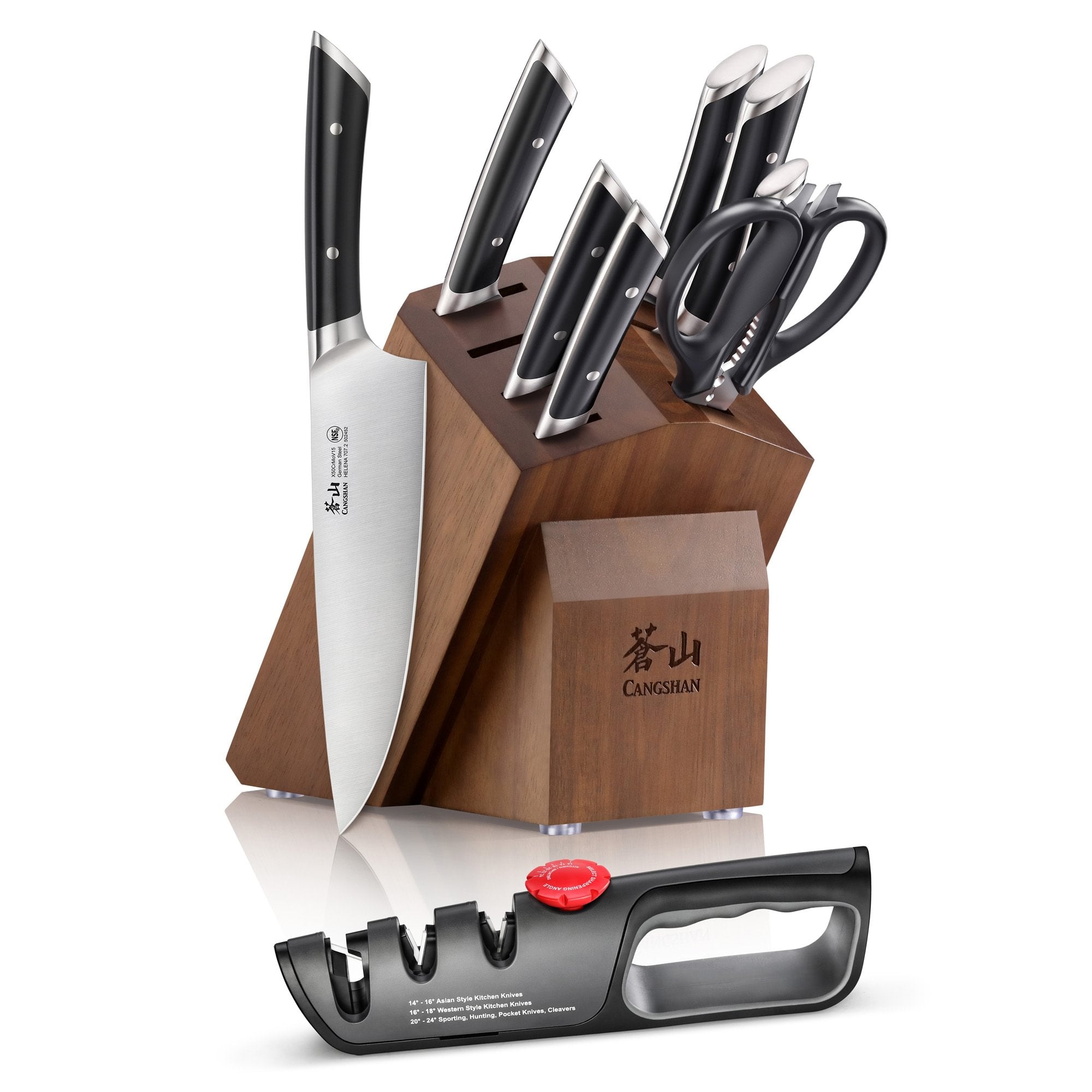 Cangshan 503299 HELENA 10-Piece Knife Block Set - Black / 10-Piece