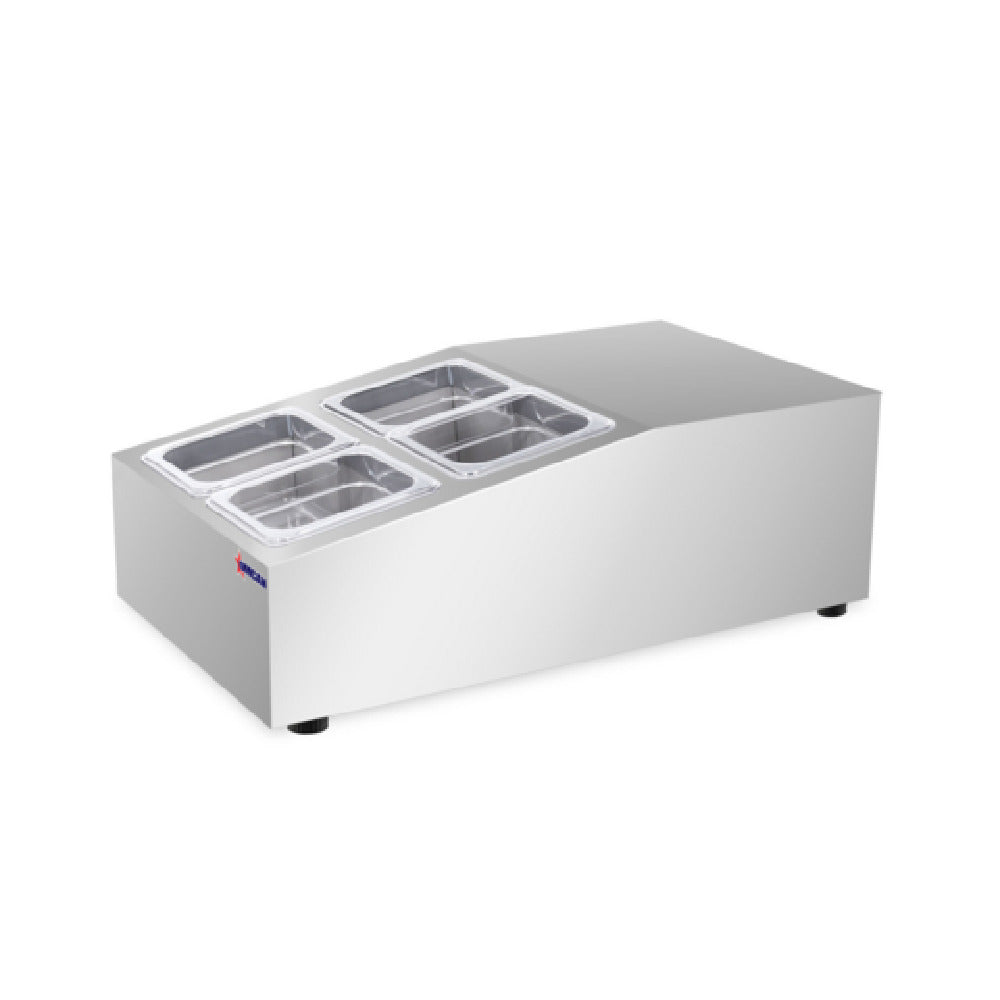 Omcan 47861 15 Inch Refrigerated Countertop Salad Bar Station with Stainless Steel