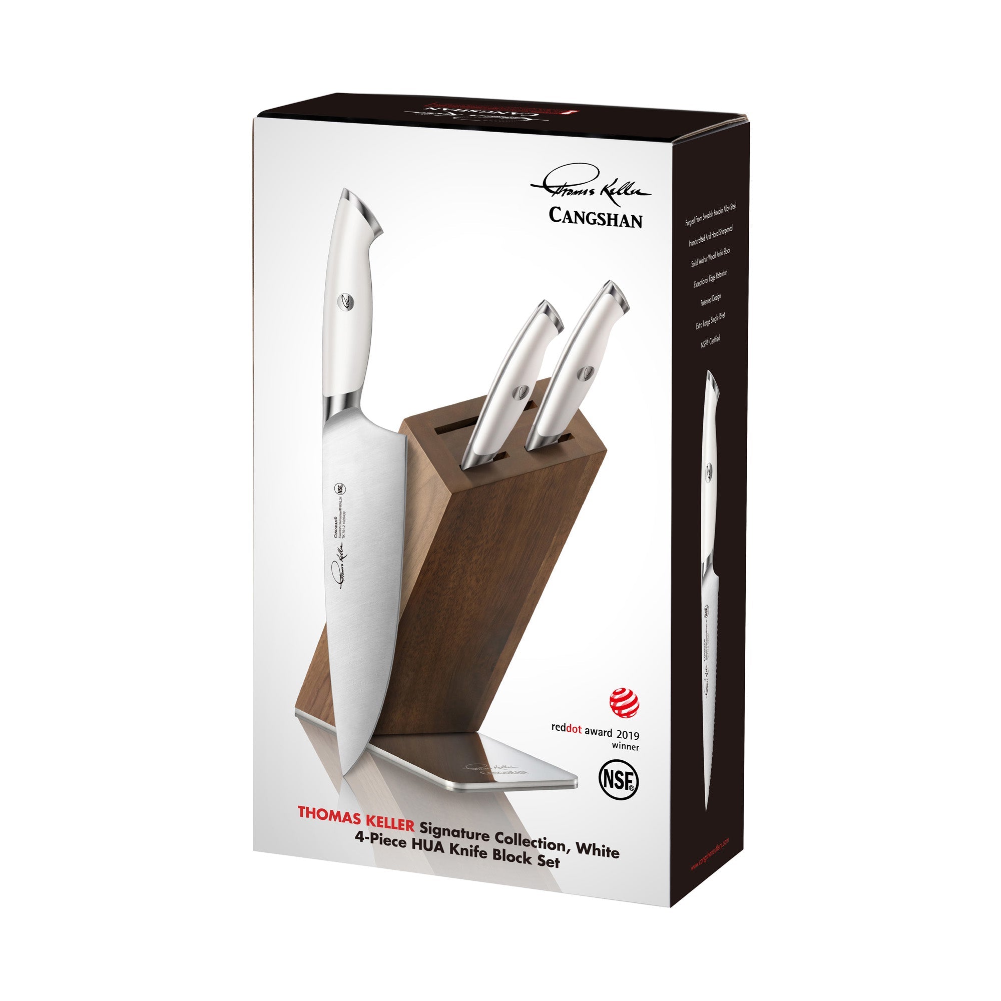 Cangshan 1027334 TKSC 4-Piece Knife Block Set - Black