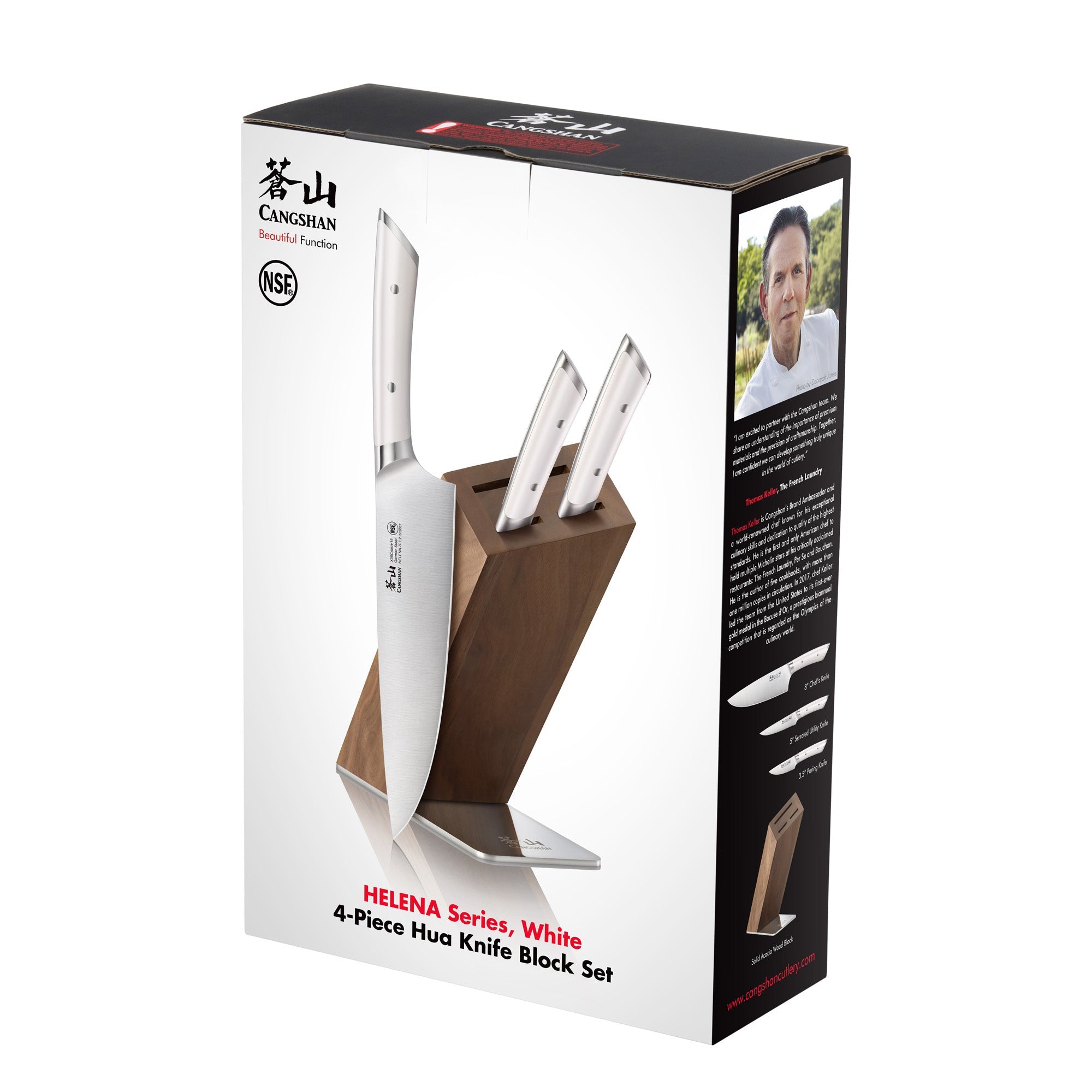 Cangshan 503480 HELENA Series 12-Piece Knife Block Set - 12-Piece / White