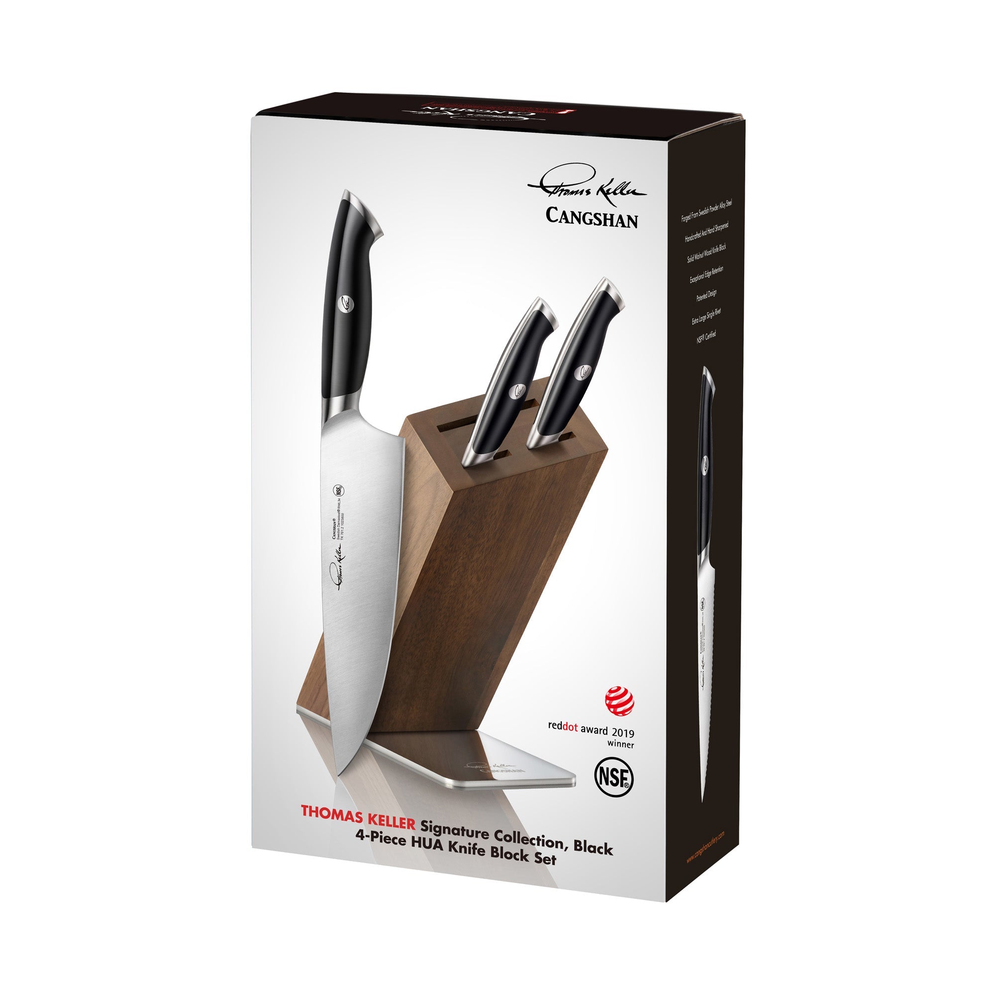 Cangshan 1027334 TKSC 4-Piece Knife Block Set - Black