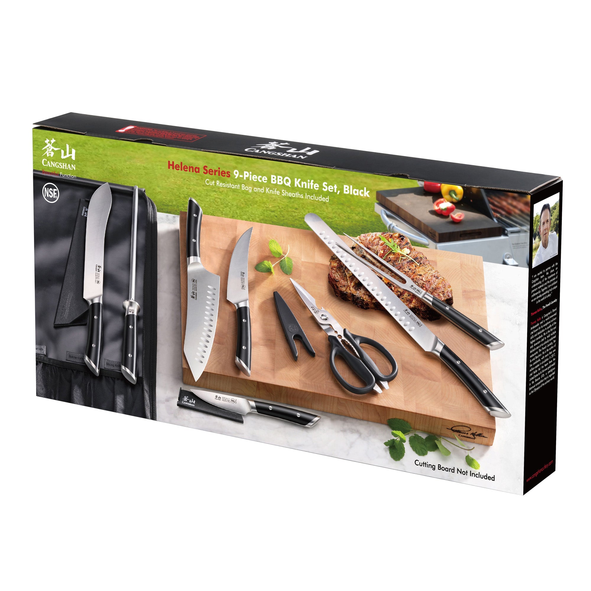 Cangshan 503435 HELENA Series 9-Piece BBQ Knife Set - White