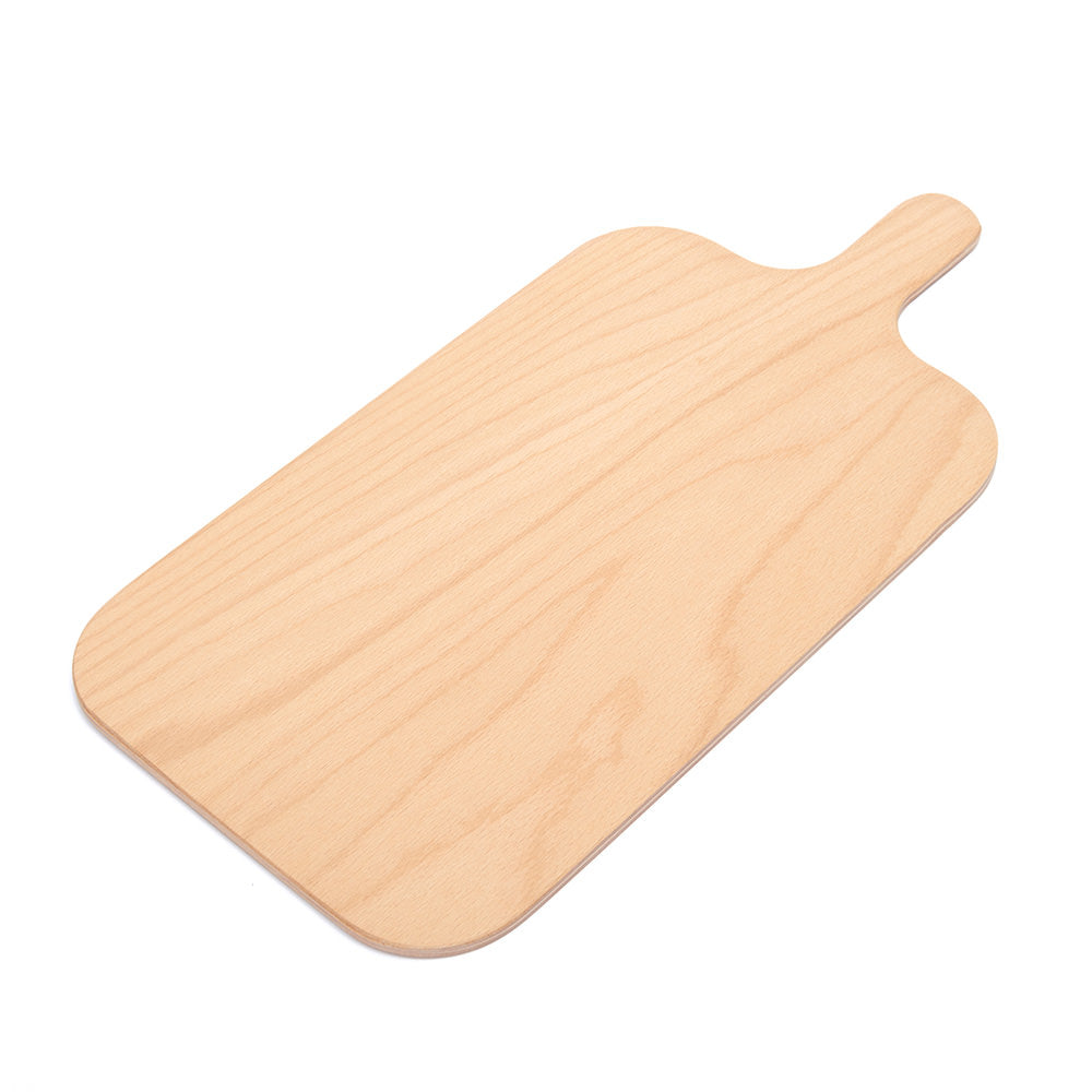 Linea Dori 3000 srl 15000701 Beech plywood “Pinsa Romana” serving board with handle (finished with a treatment for food contact)