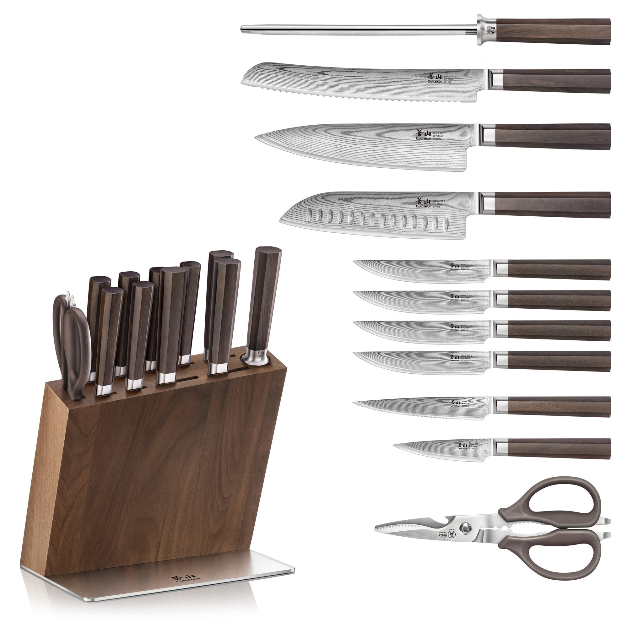 Cangshan 503534 MAYA Series 12-Piece Knife Block Set