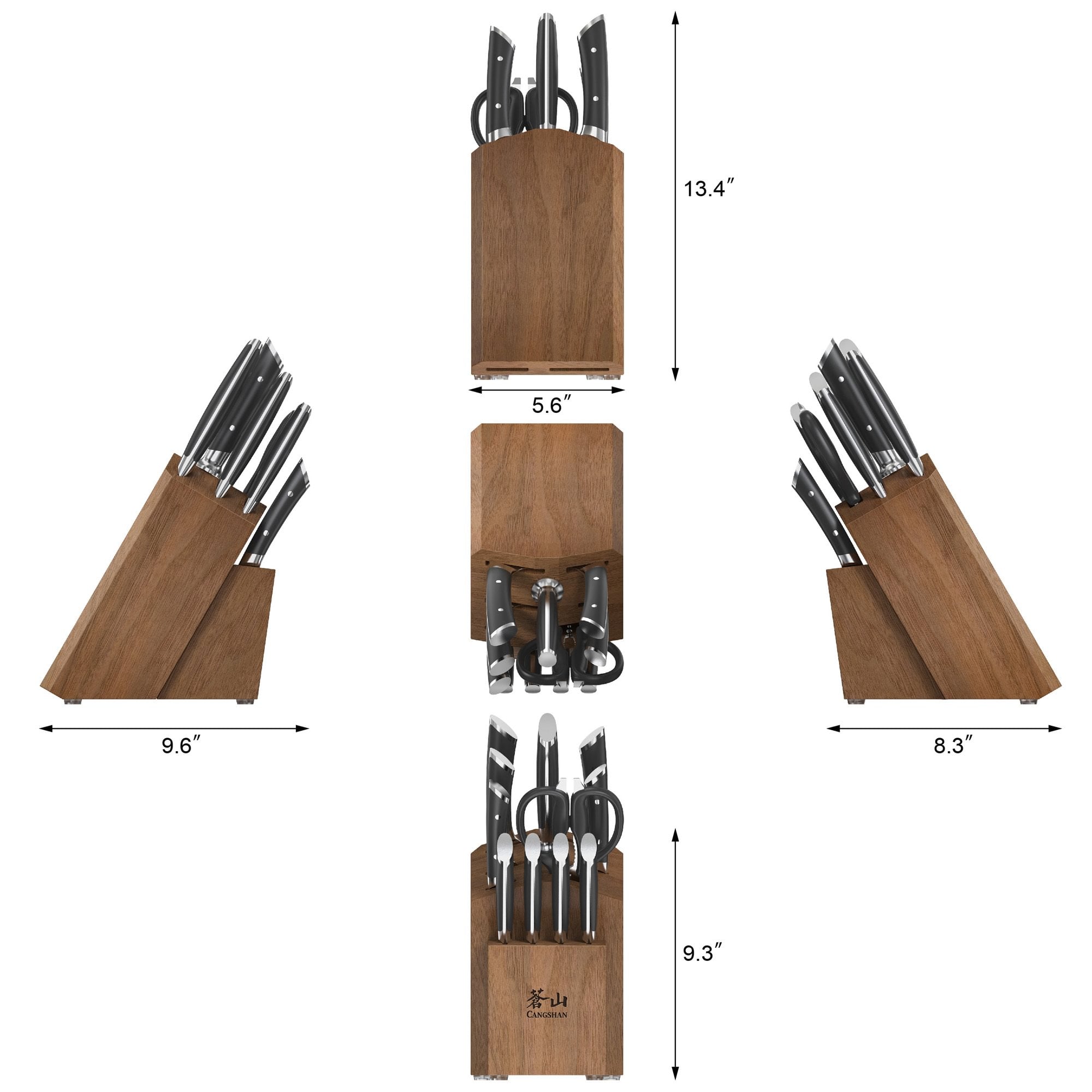 Cangshan 503312 HELENA Series 12-Piece Knife Block Set - Black / 12-Piece