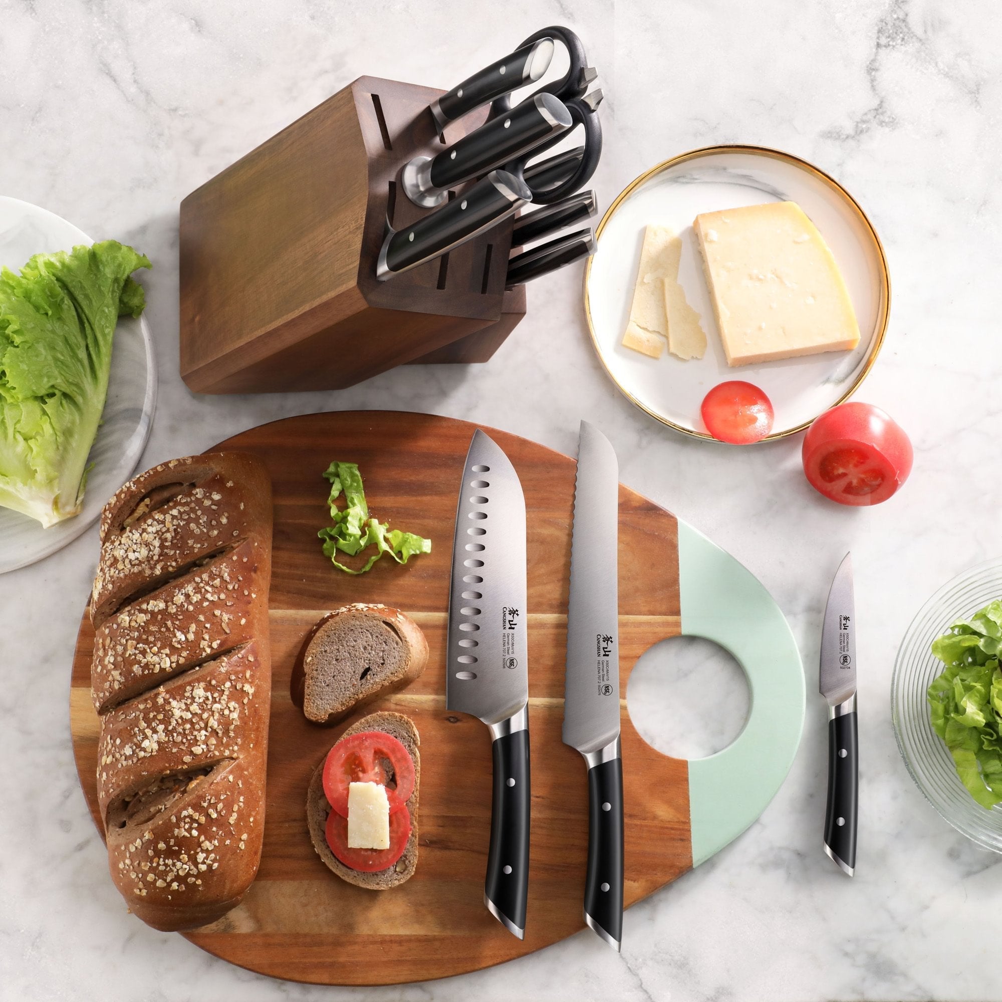 Cangshan 503312 HELENA Series 12-Piece Knife Block Set - Black / 12-Piece
