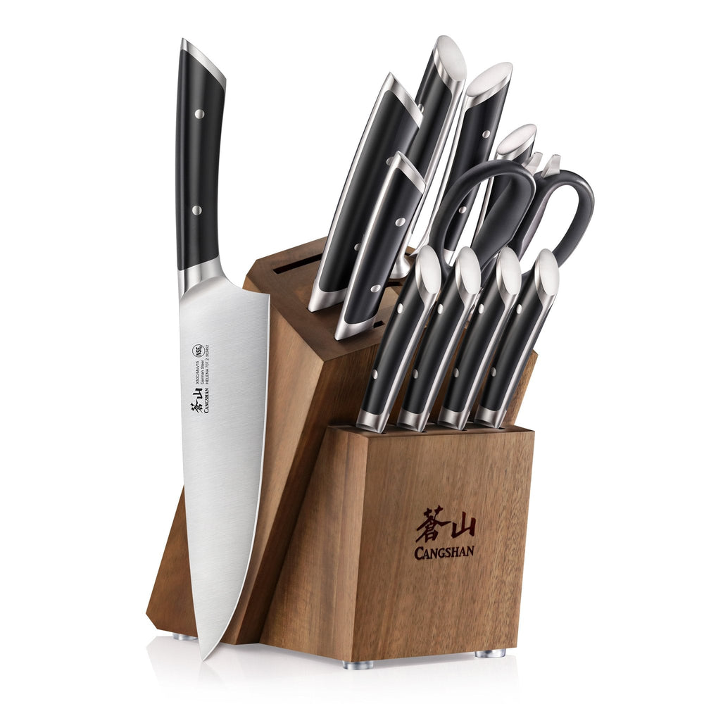 Cangshan 503497 HELENA Series 12-Piece Knife Block Set - White / 12-Piece