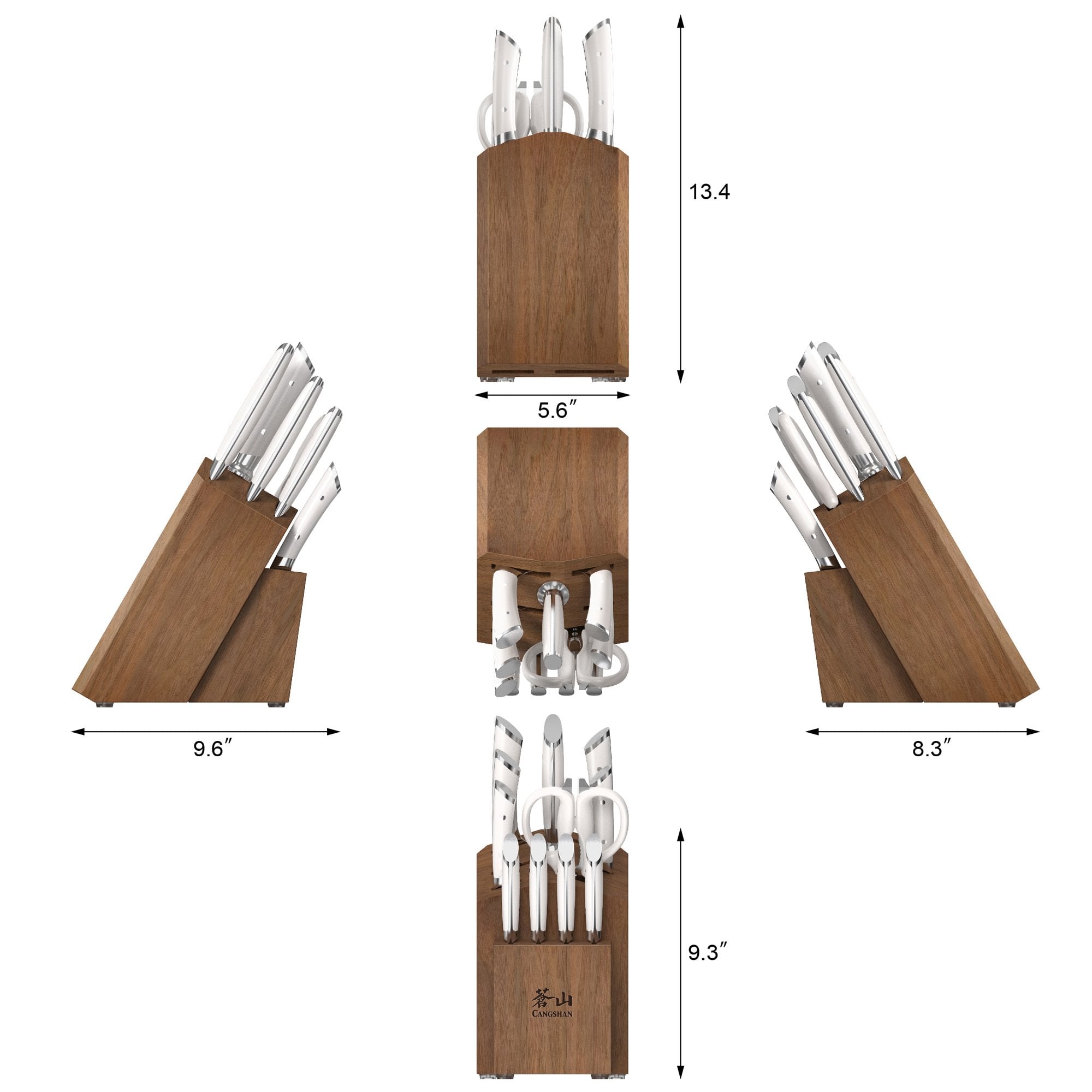 Cangshan 503312 HELENA Series 12-Piece Knife Block Set - Black / 12-Piece