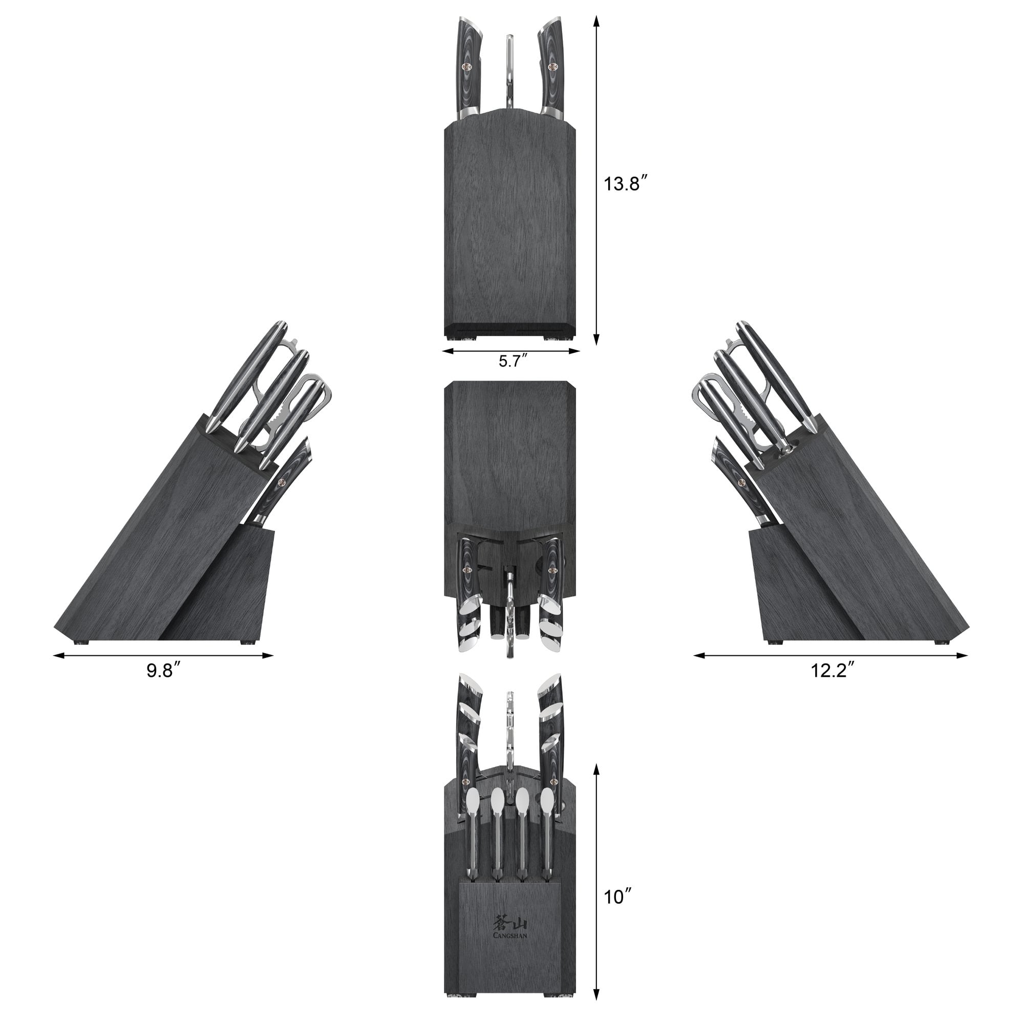 Cangshan 504340 KURO Series 12-Piece Knife Block Set