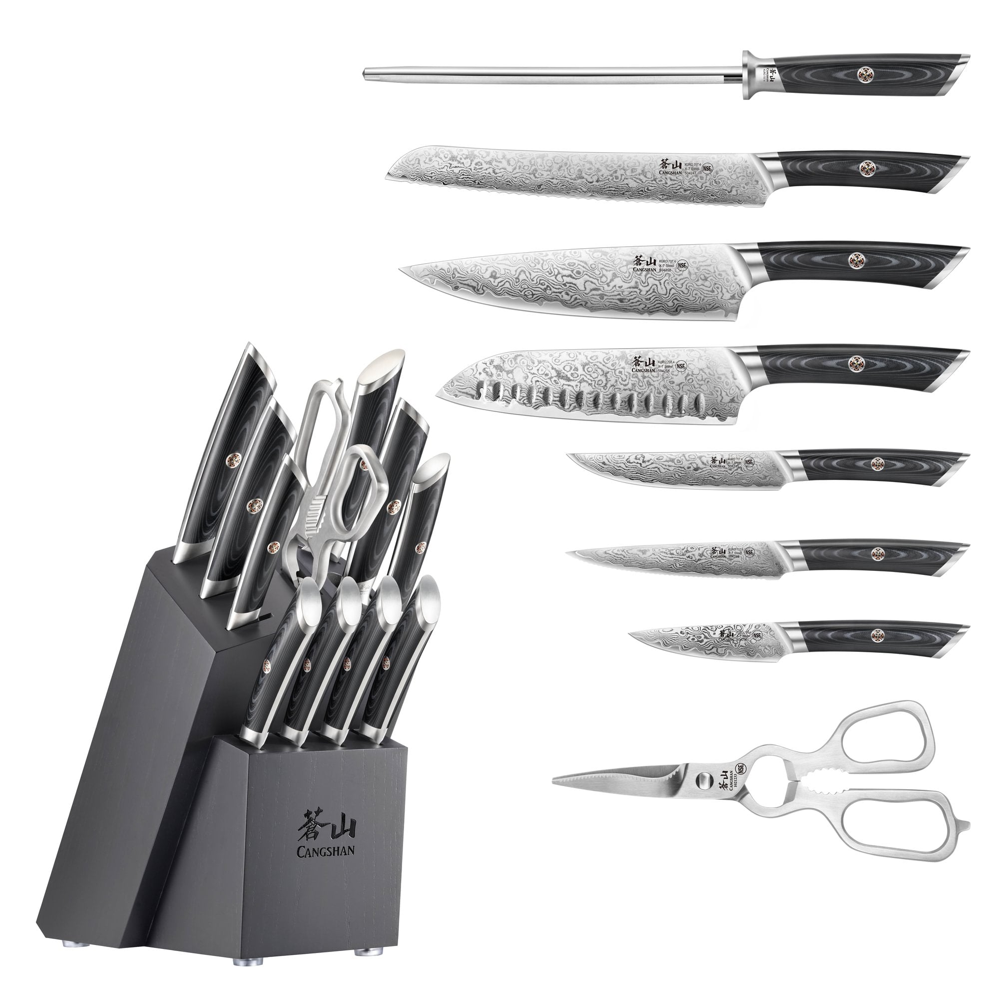 Cangshan 504340 KURO Series 12-Piece Knife Block Set