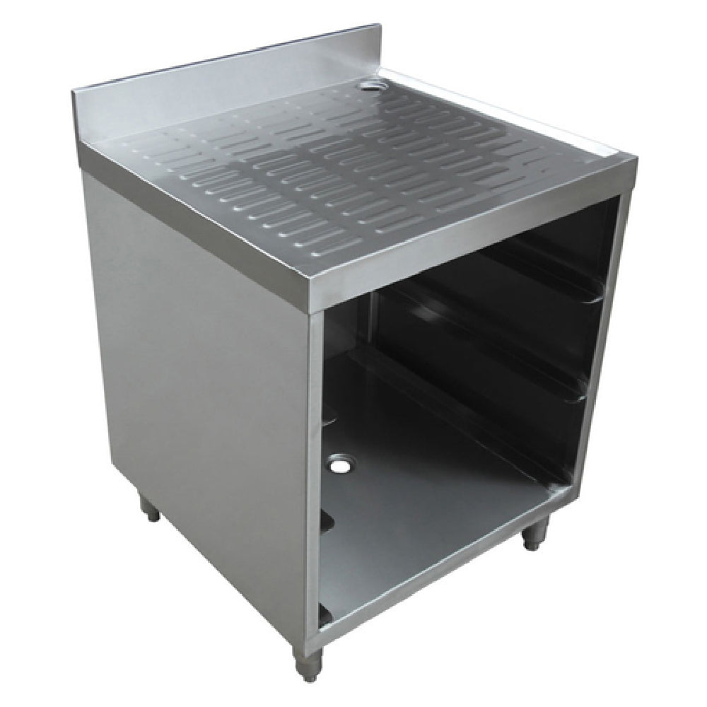 Omcan 44596 24 Inch Corrugated Drainboard Top Open Front Stainless Steel Unit