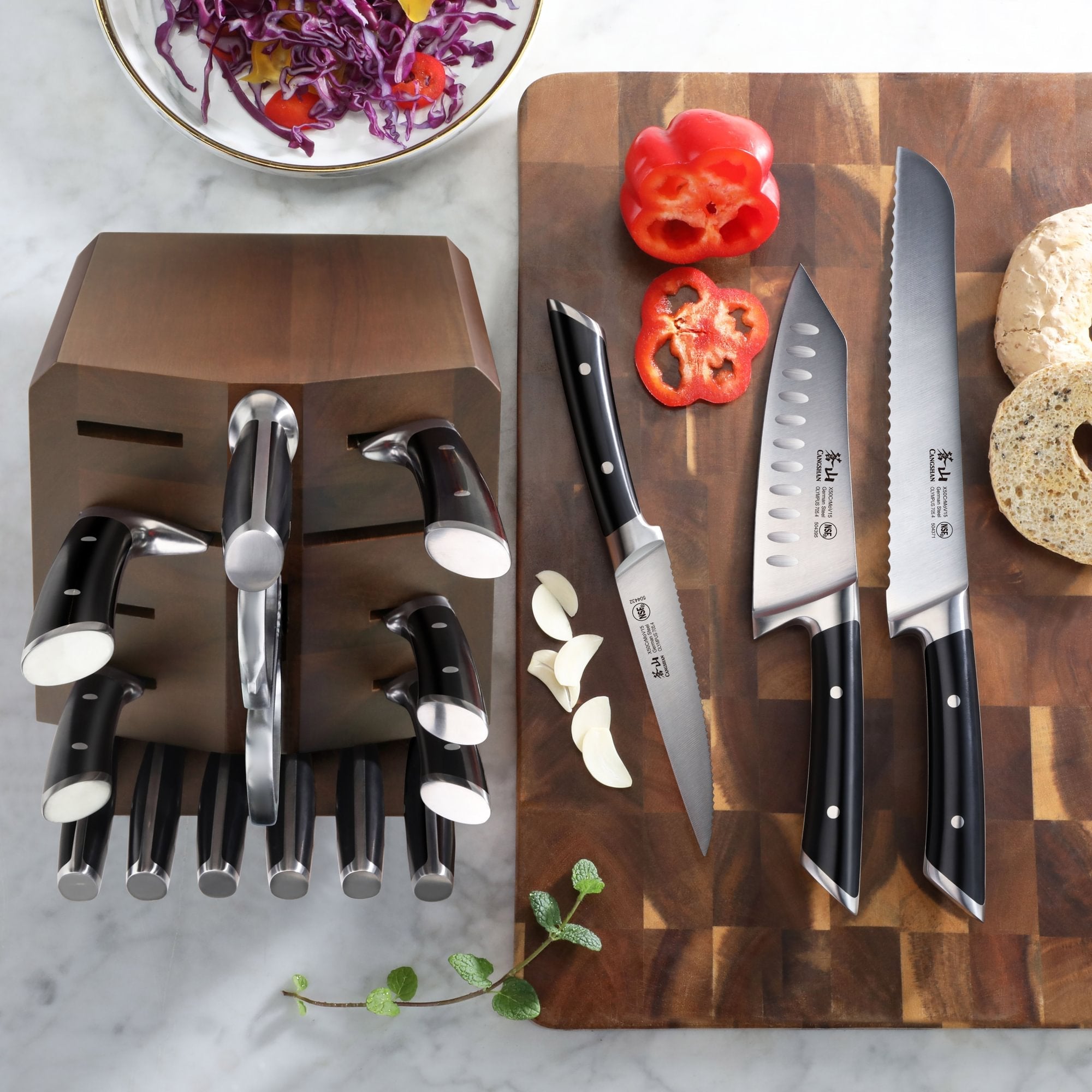 Cangshan 504197 OLYMPUS Series 17-Piece Knife Block Set