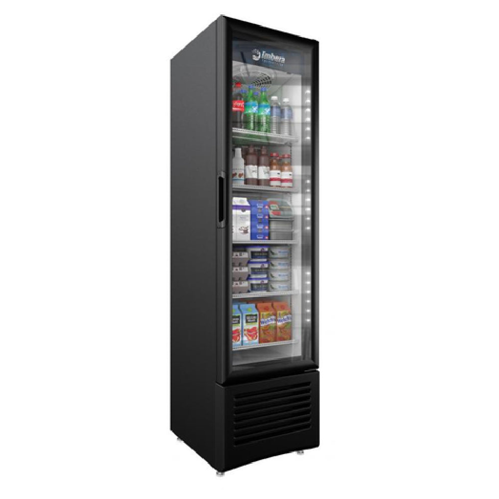 Omcan 41215 19 Inch Electric Refrigerated Display 7.7 cu ft Black with Shelves ENERGY STAR®