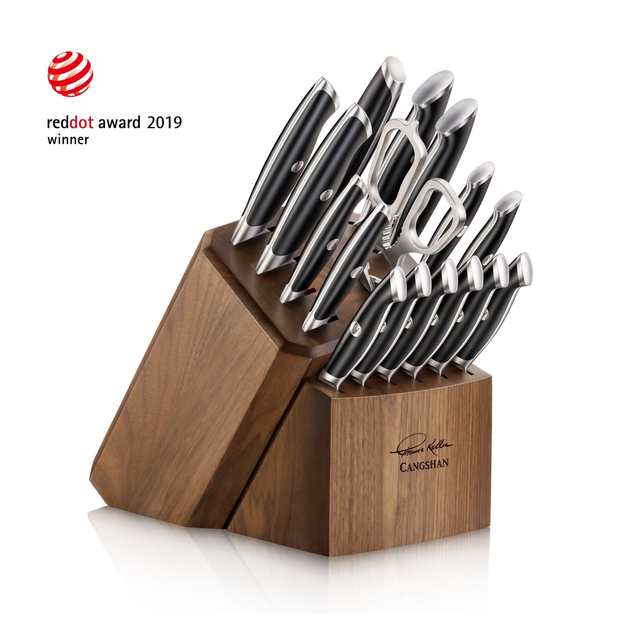 Cangshan 1024715 TKSC 17-Piece Knife Block Set - Black