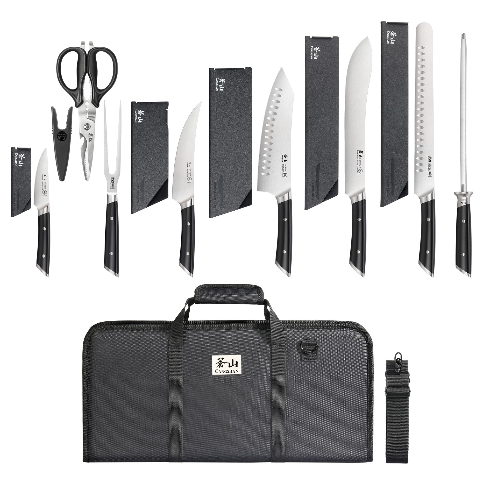 Cangshan 503251 HELENA Series 9-Piece BBQ Knife Set - Black