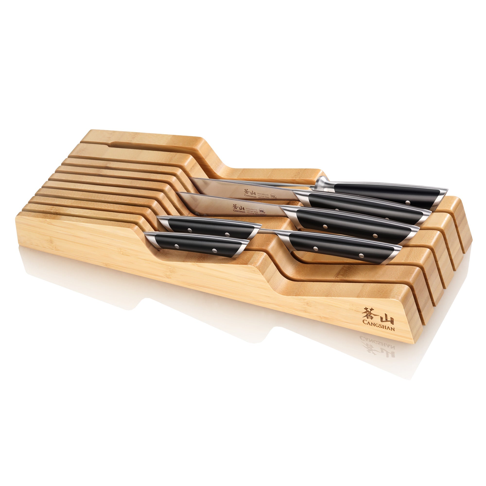 Cangshan 503442 HELENA Series 7-Piece In-Drawer Knife Set - White