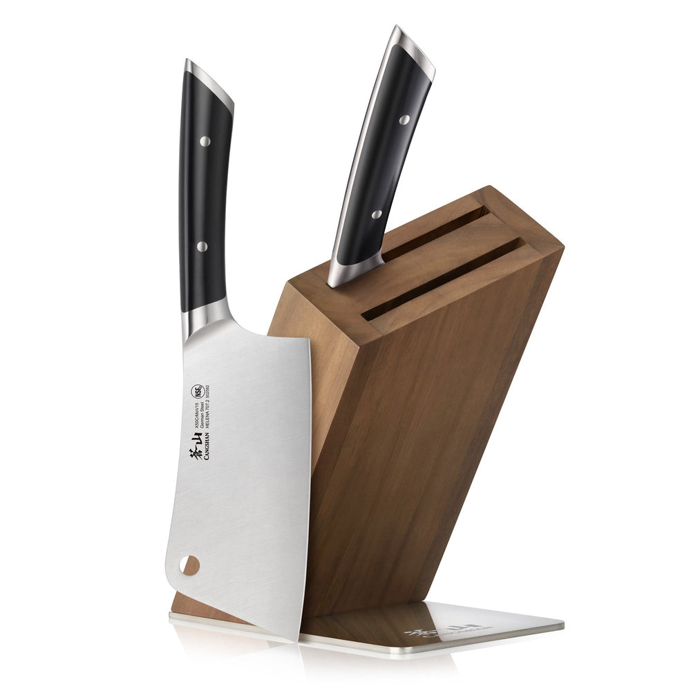 Cangshan 503428 HELENA Series Cleaver Knife Block Set - White / 7-Piece