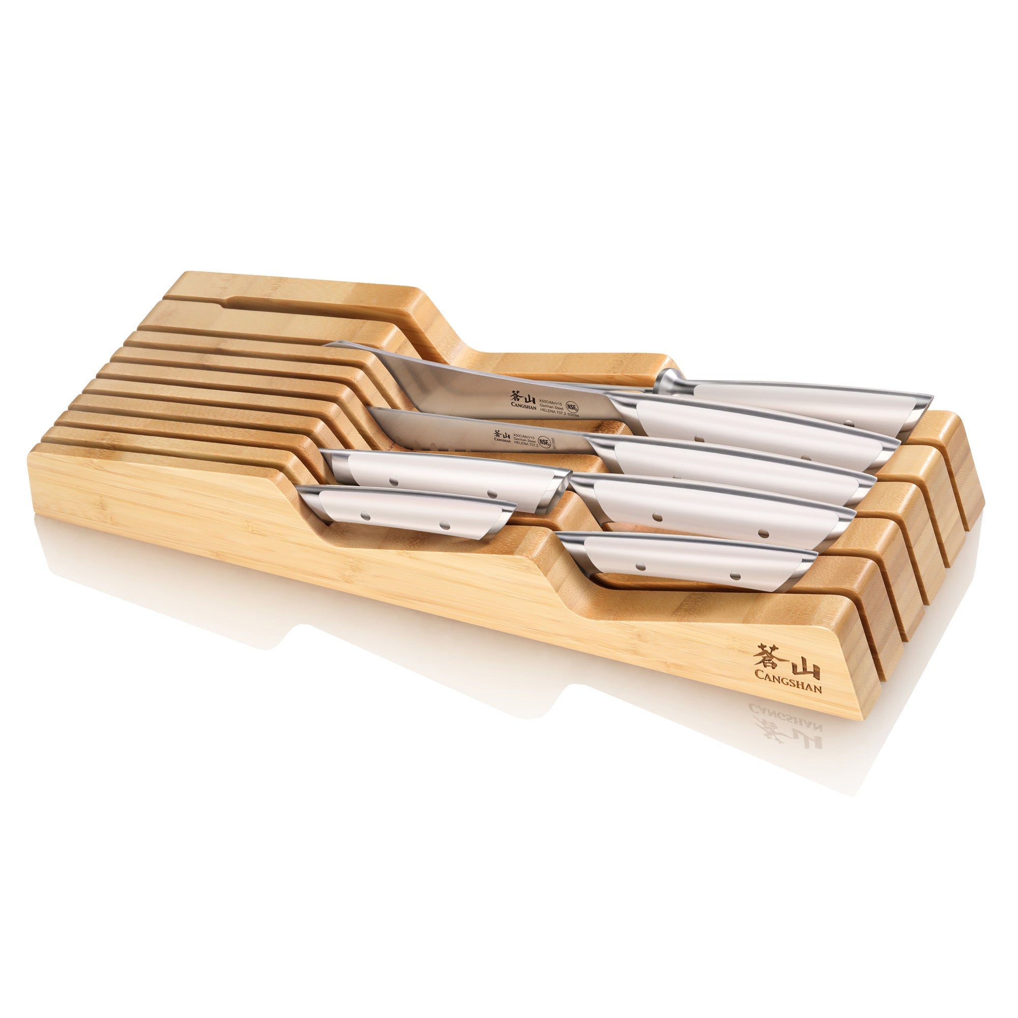 Cangshan 503275 HELENA Series 8-Piece In-Drawer BBQ Knife Set - Black