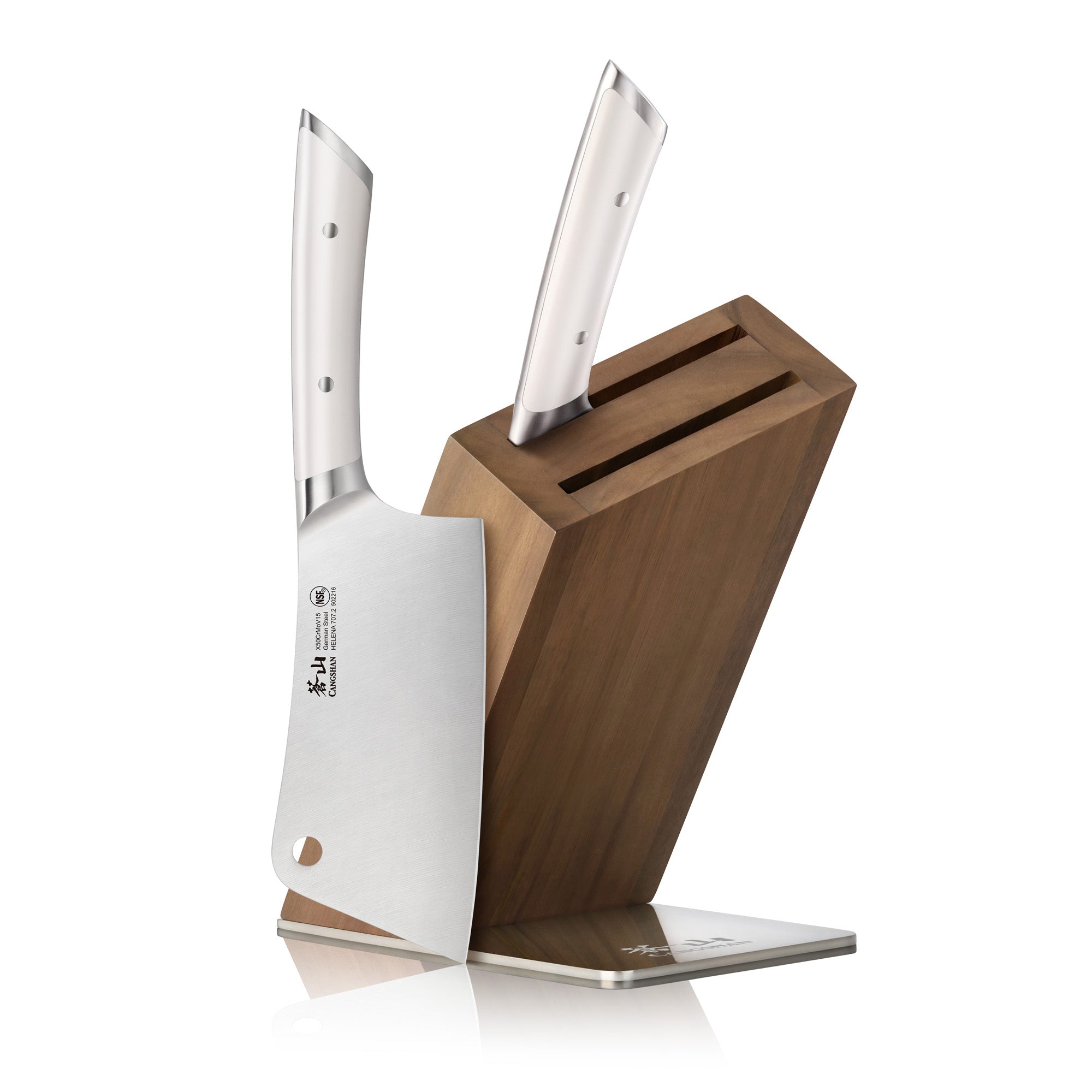 Cangshan 503244 HELENA Series Cleaver Knife Block Set - Black / 7-Piece