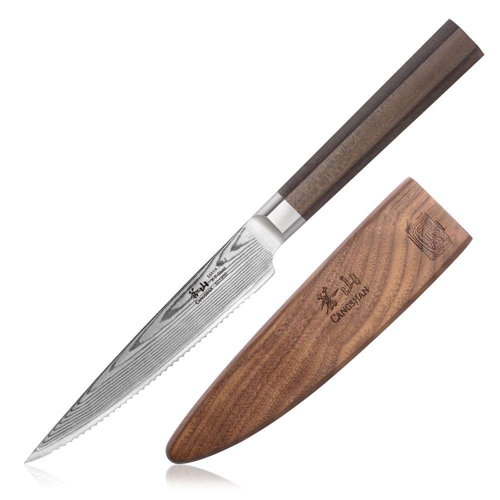 Cangshan 501950 MAYA Series 5-Inch Serrated Utility Knife