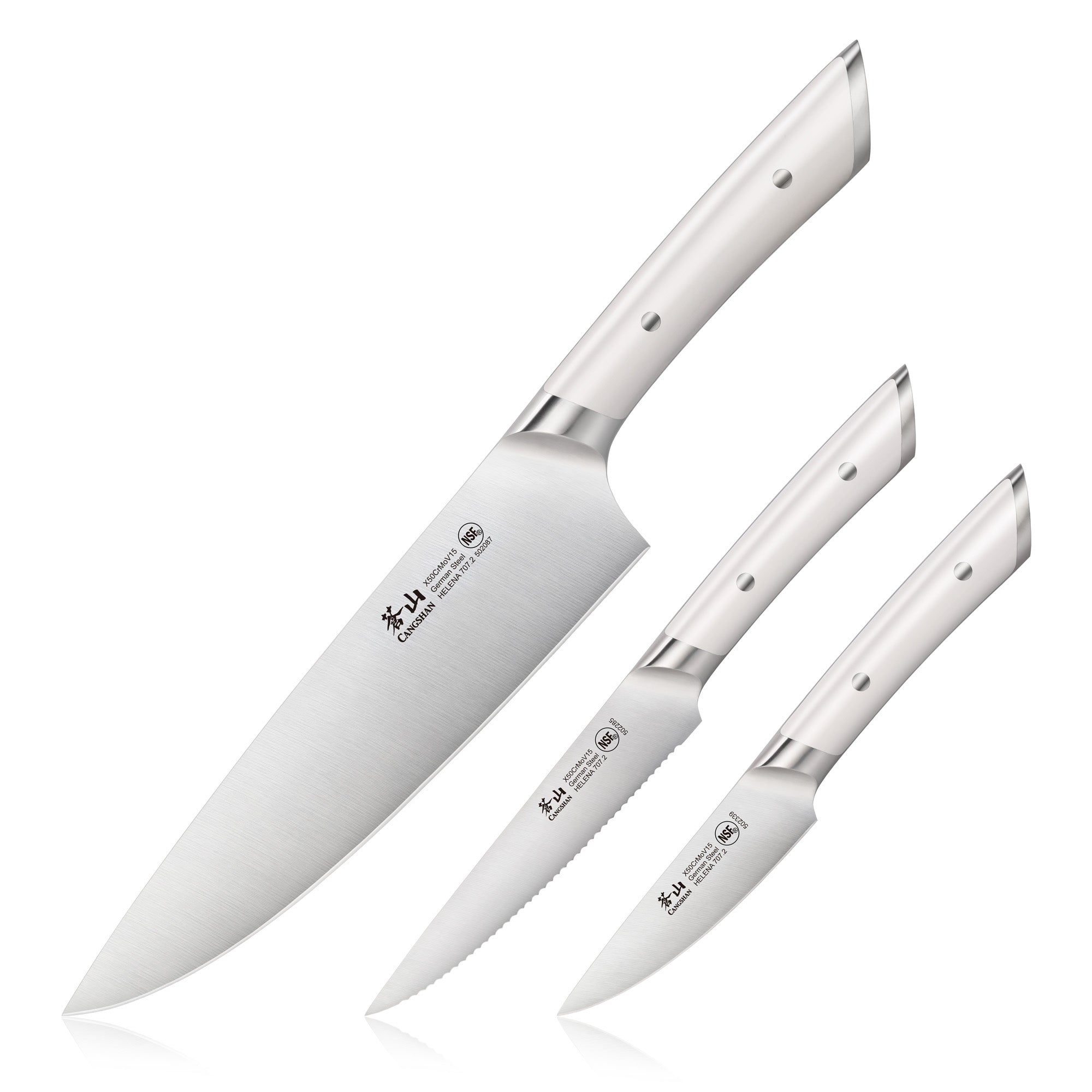 Cangshan 503206 HELENA Series 3-Piece Starter Knife Set - 3-Piece / Black