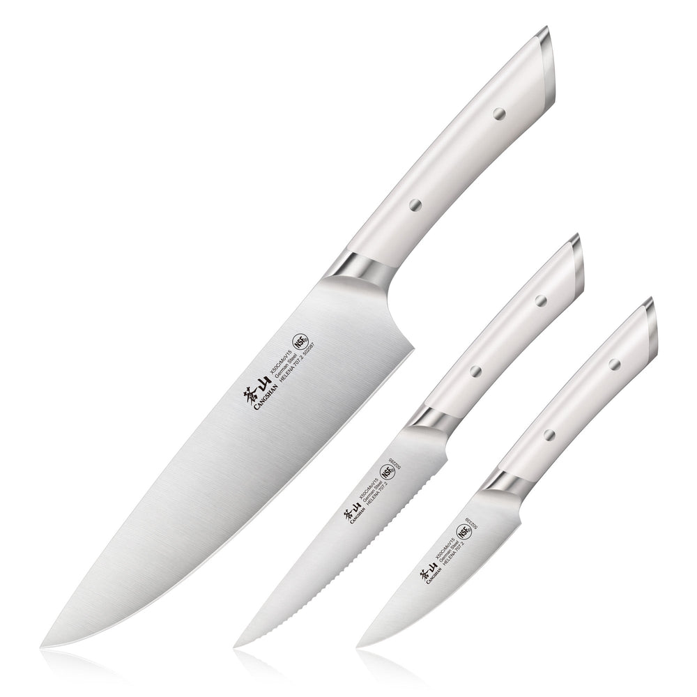 Cangshan 503381 HELENA Series 3-Piece Starter Knife Set - 3-Piece / White