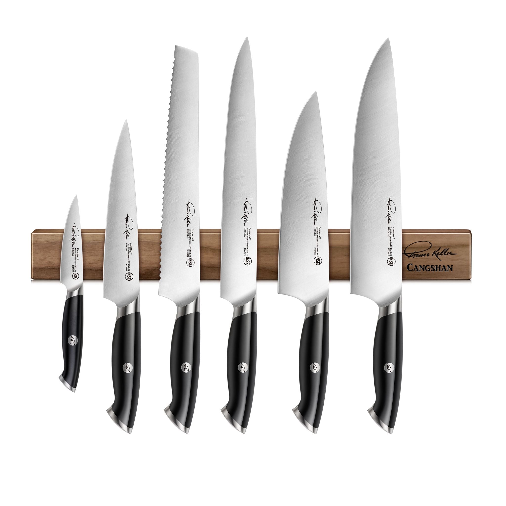Cangshan 1023787 TKSC 7-Piece Magnetic Knife Bar Set