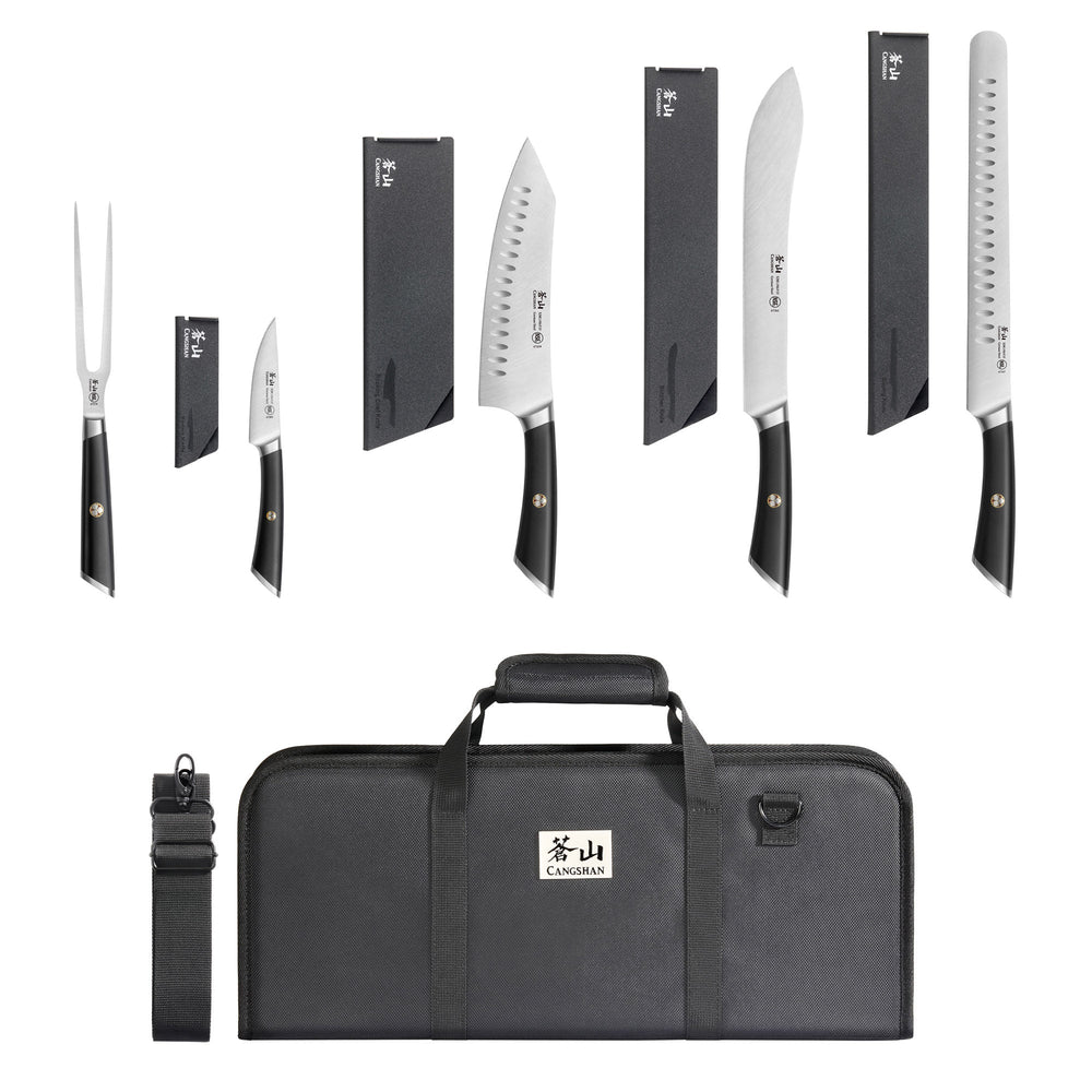 Cangshan 1026993 ELBERT Series 6-Piece BBQ Knife Kit - Black
