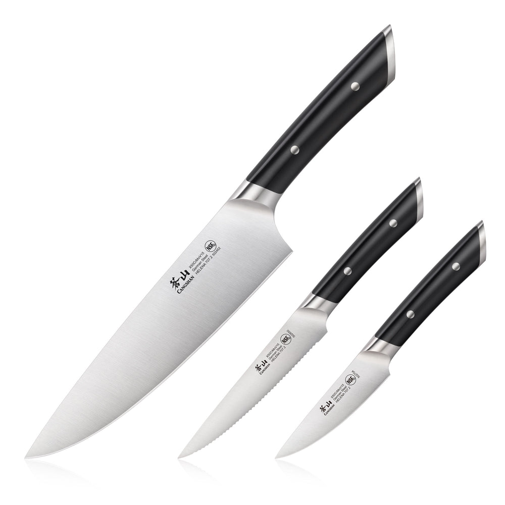 Cangshan 503206 HELENA Series 3-Piece Starter Knife Set - 3-Piece / Black