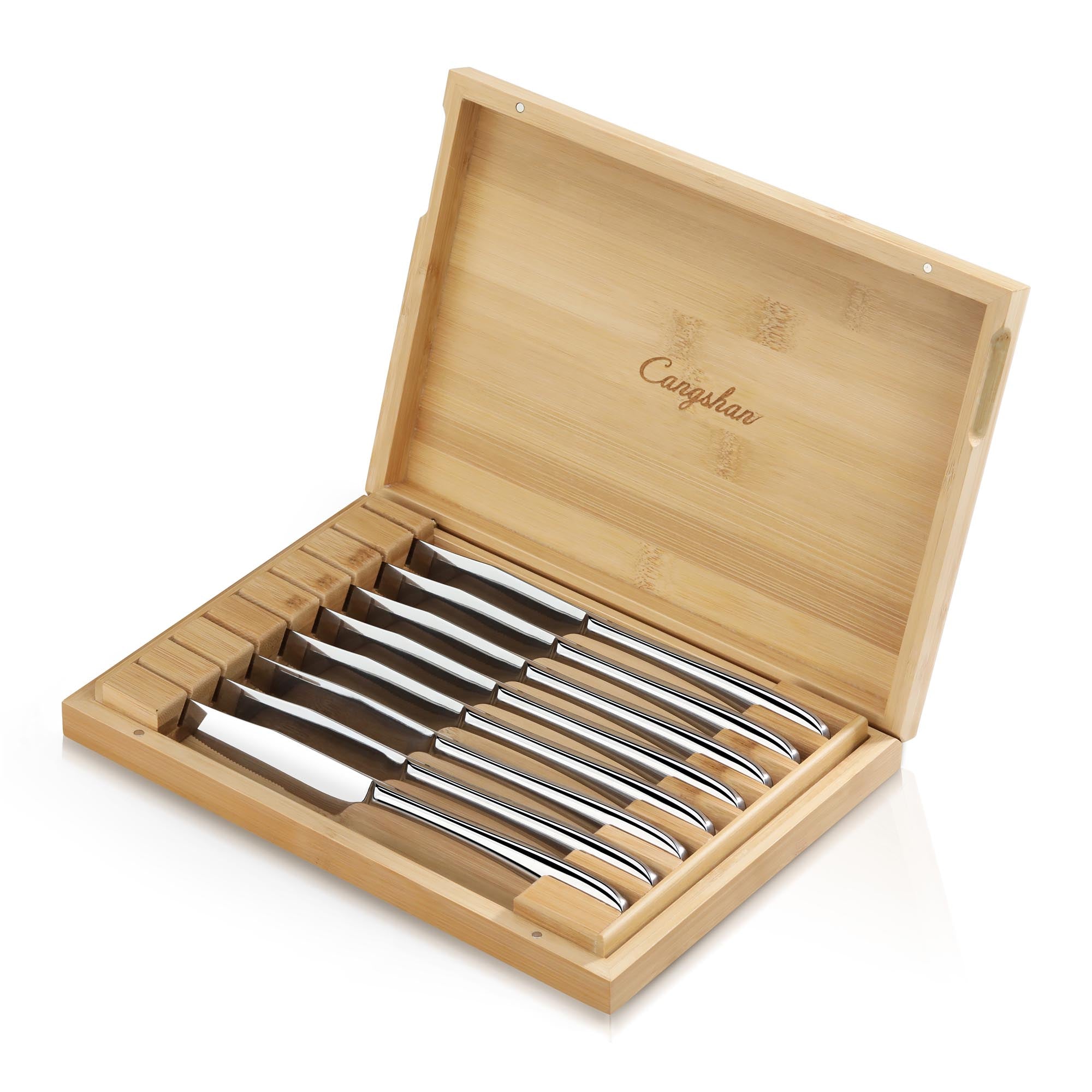 Cangshan 1027044 RAIN II Series 8-Piece Forged Steak Knife Set
