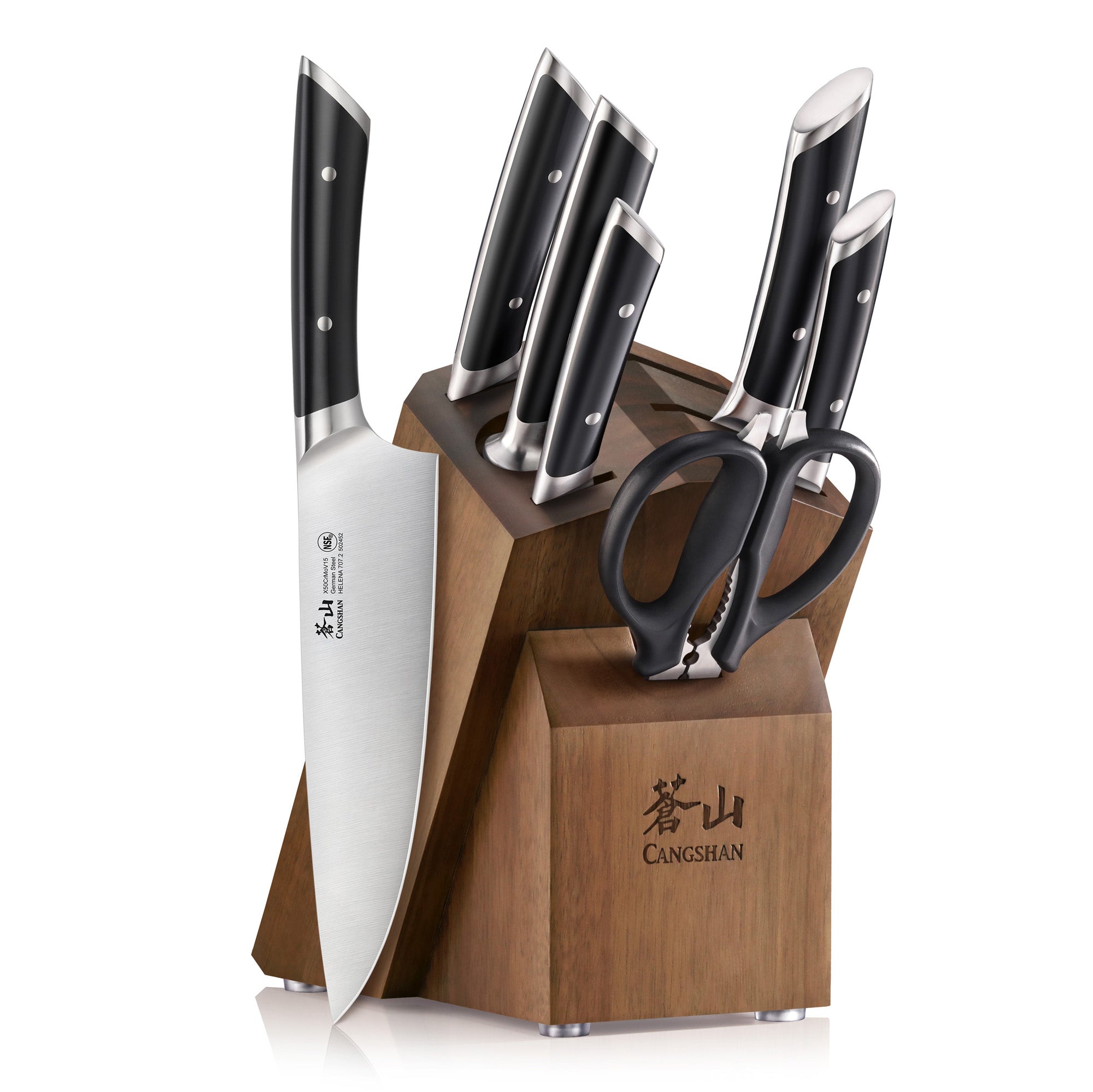 Cangshan 503466 HELENA Series 8-Piece Knife Block Set - White / 8-Piece