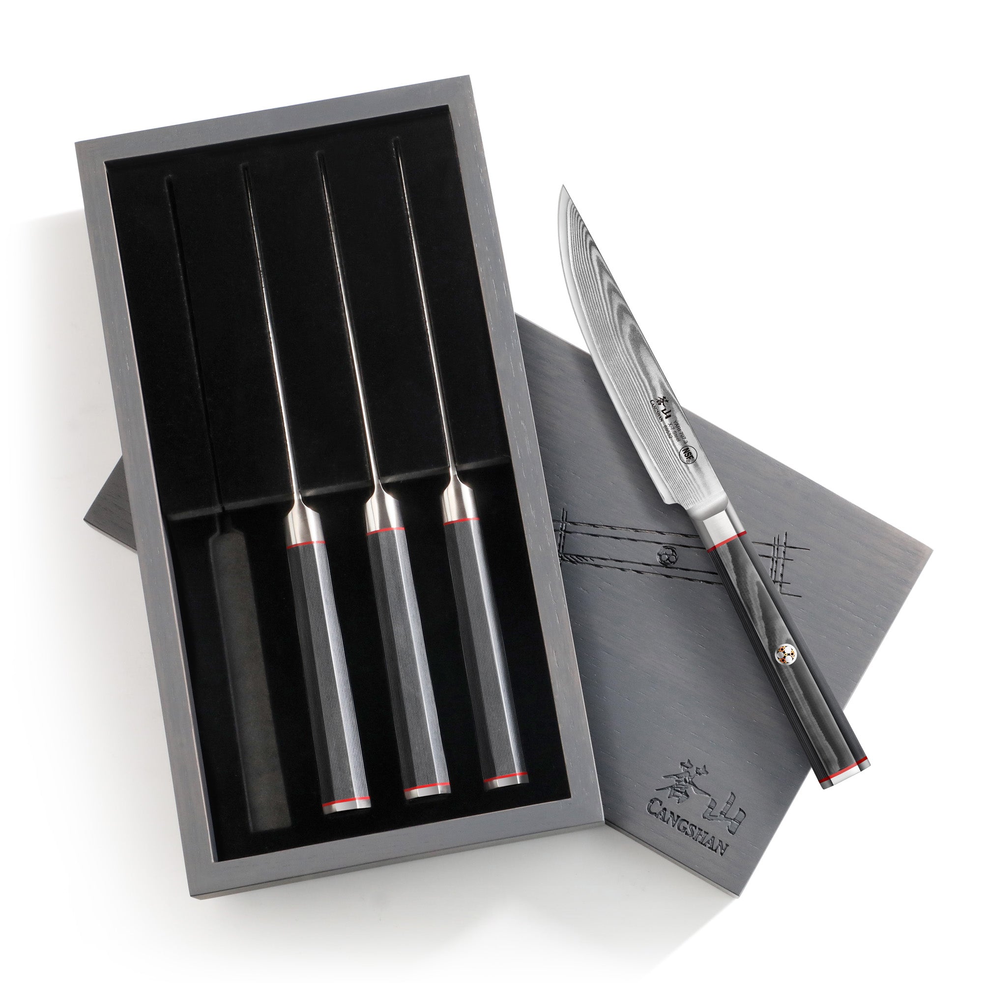 Cangshan 501325 YARI Series 4-Piece Fine Edge Steak Knife Set