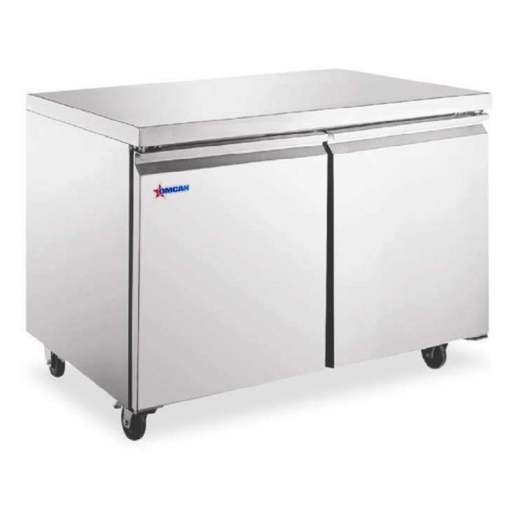 Omcan 50102 36 Inch Two Section Reach In Undercounter Refrigerator 8.7 cu ft