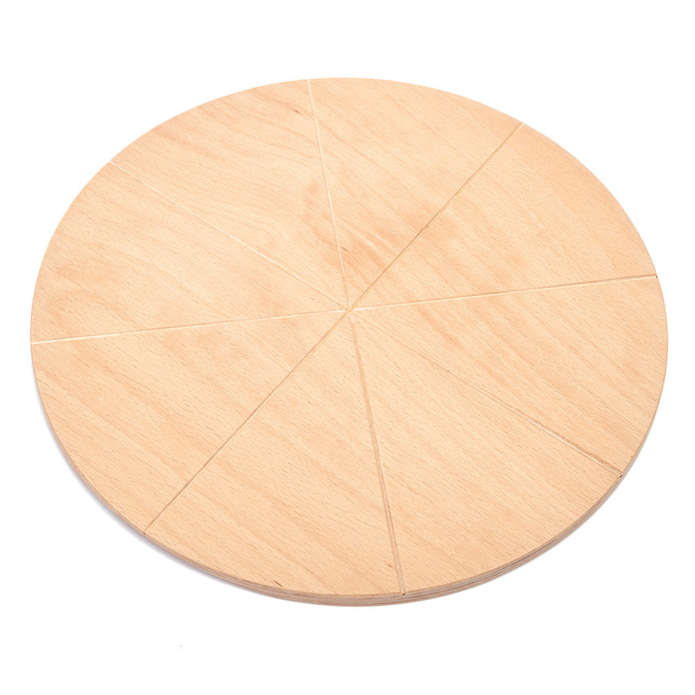 Linea Dori 3000 srl 6701 Beech plywood round cutting board – 8 carved pizza slices (finished with a treatment for food contact)