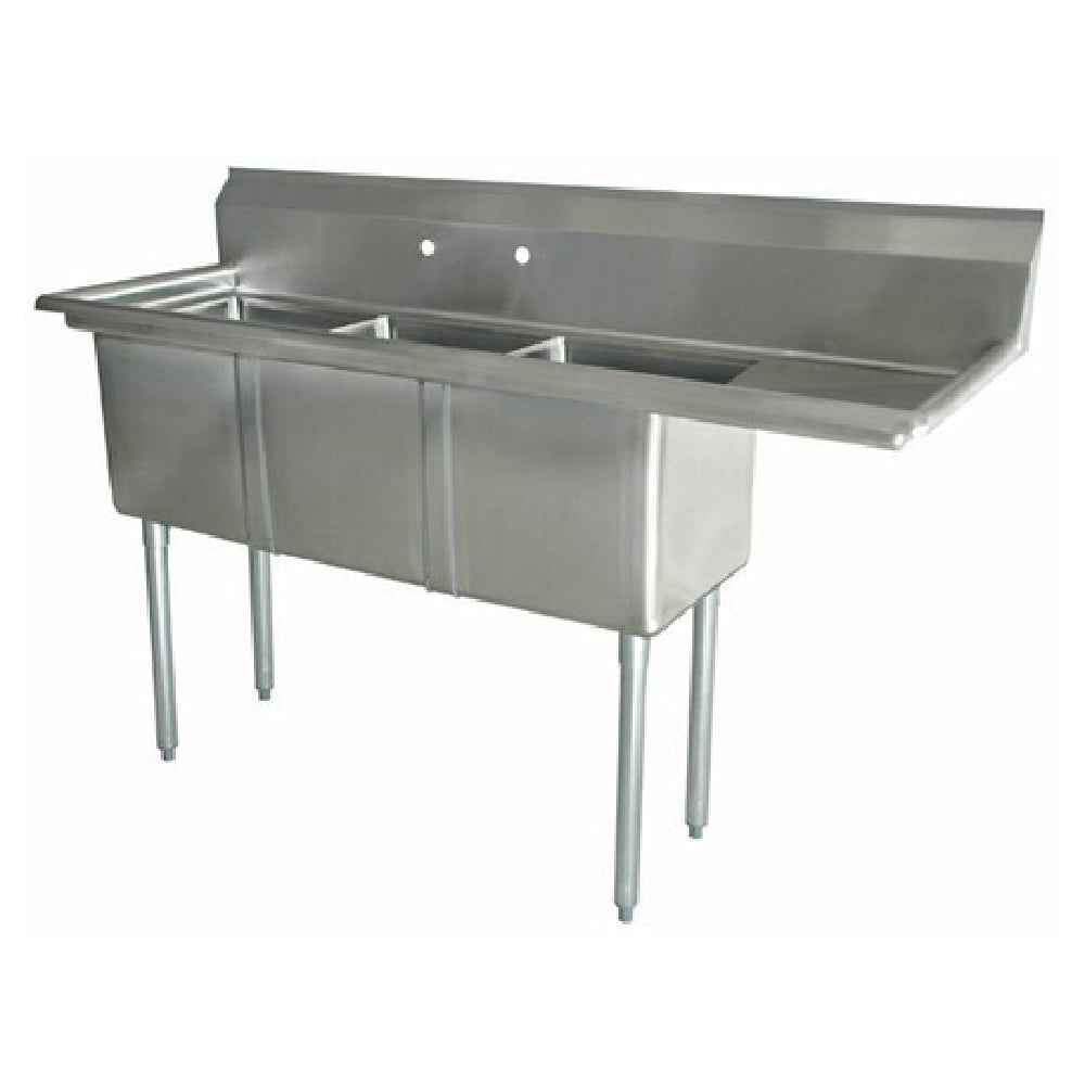 Omcan 43777 21 Inch Width Pot Sink with Right Drainboard Stainless Steel