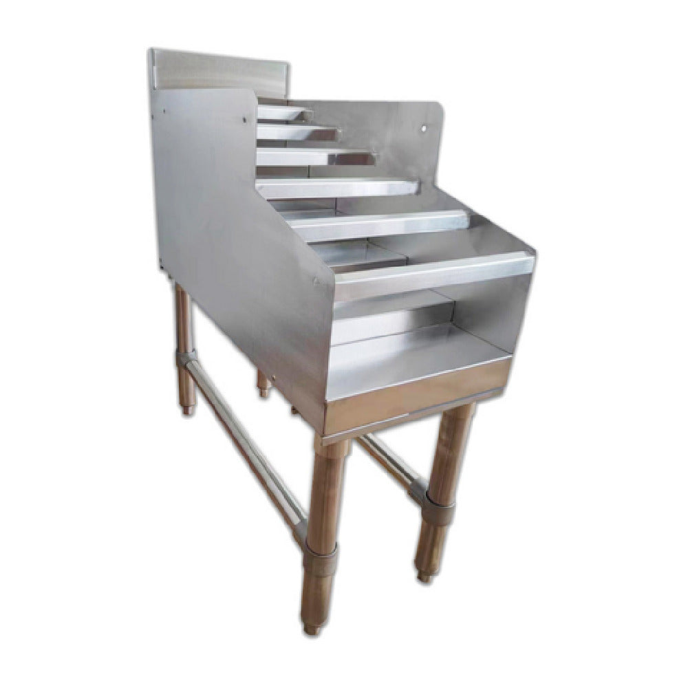 Omcan 47522 24 Inch Liquor Display Rack with 3 Inch Backsplash Stainless Steel