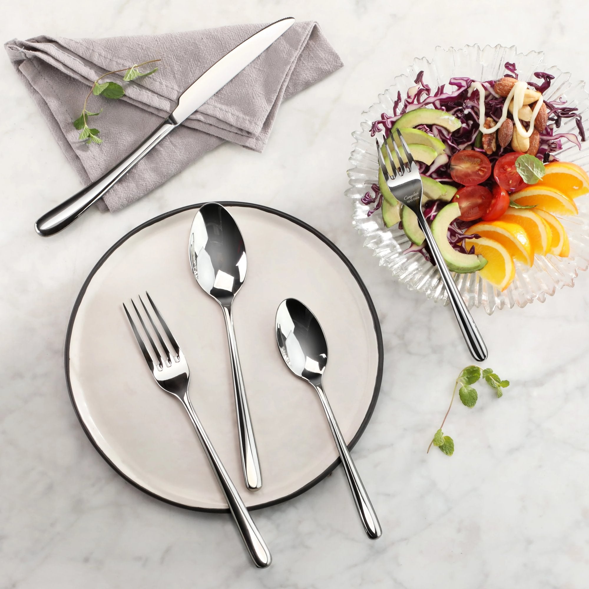 Cangshan 505156 RAIN II 47-Piece Flatware Set