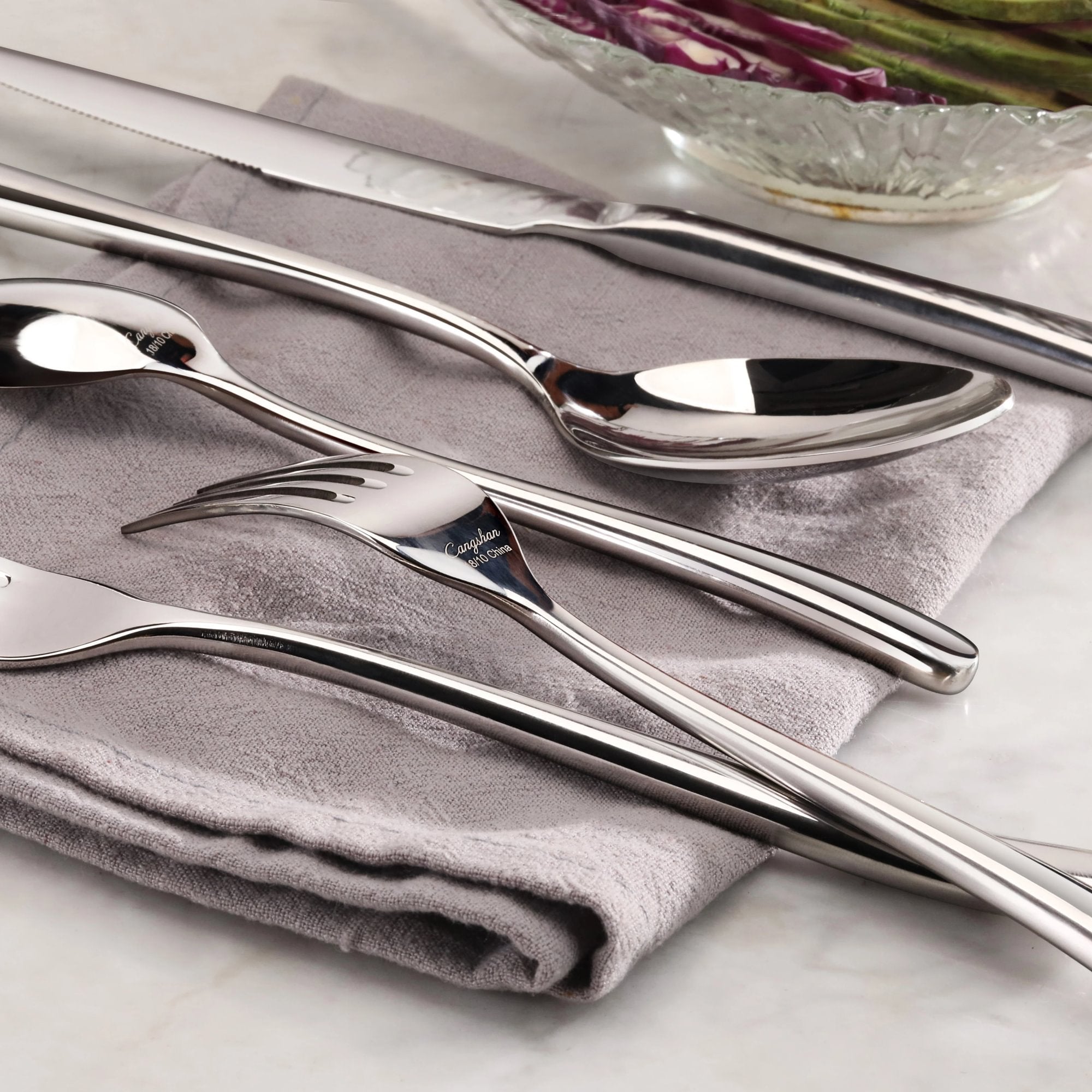Cangshan 505156 RAIN II 47-Piece Flatware Set