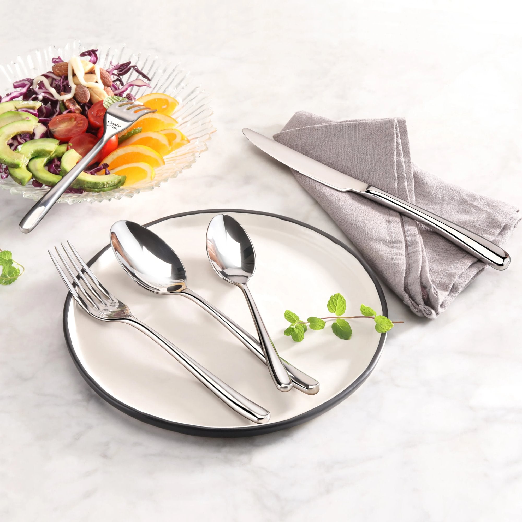 Cangshan 505156 RAIN II 47-Piece Flatware Set
