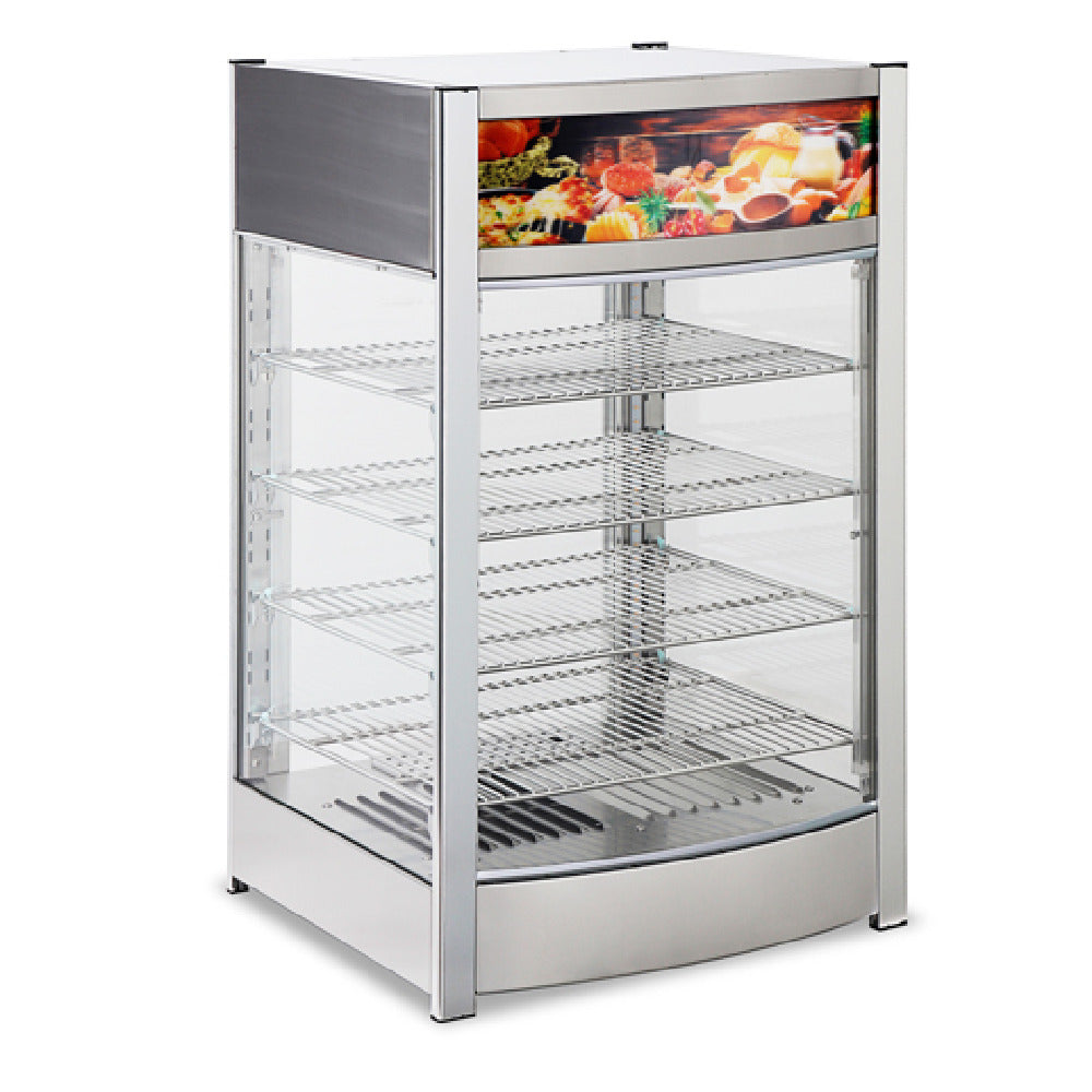 Omcan 47477 18 Inch Electric Food Warmer Display Case with 4 Tiers