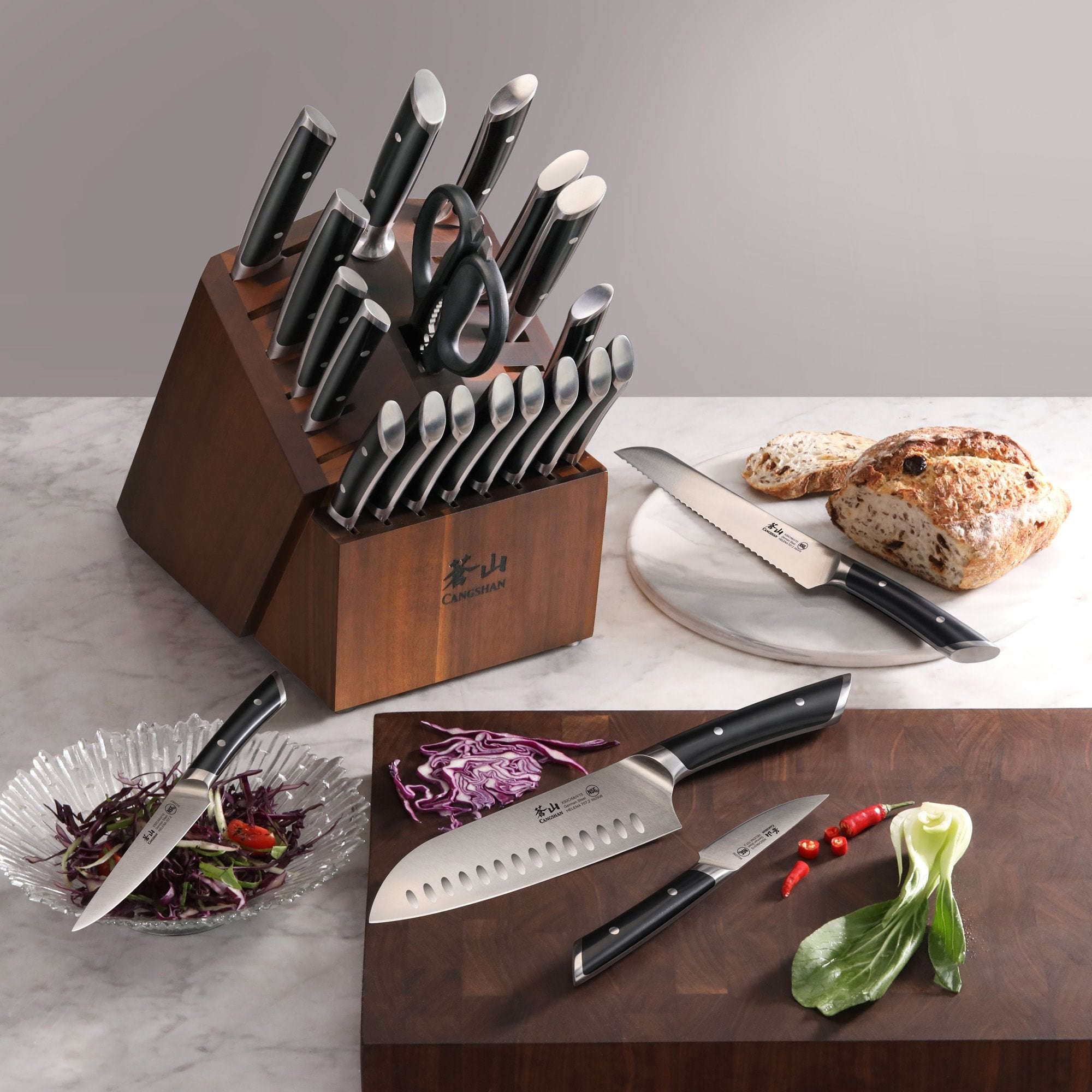 Cangshan 503336 HELENA Series 23-Piece Knife Block Set - Black / 23-Piece