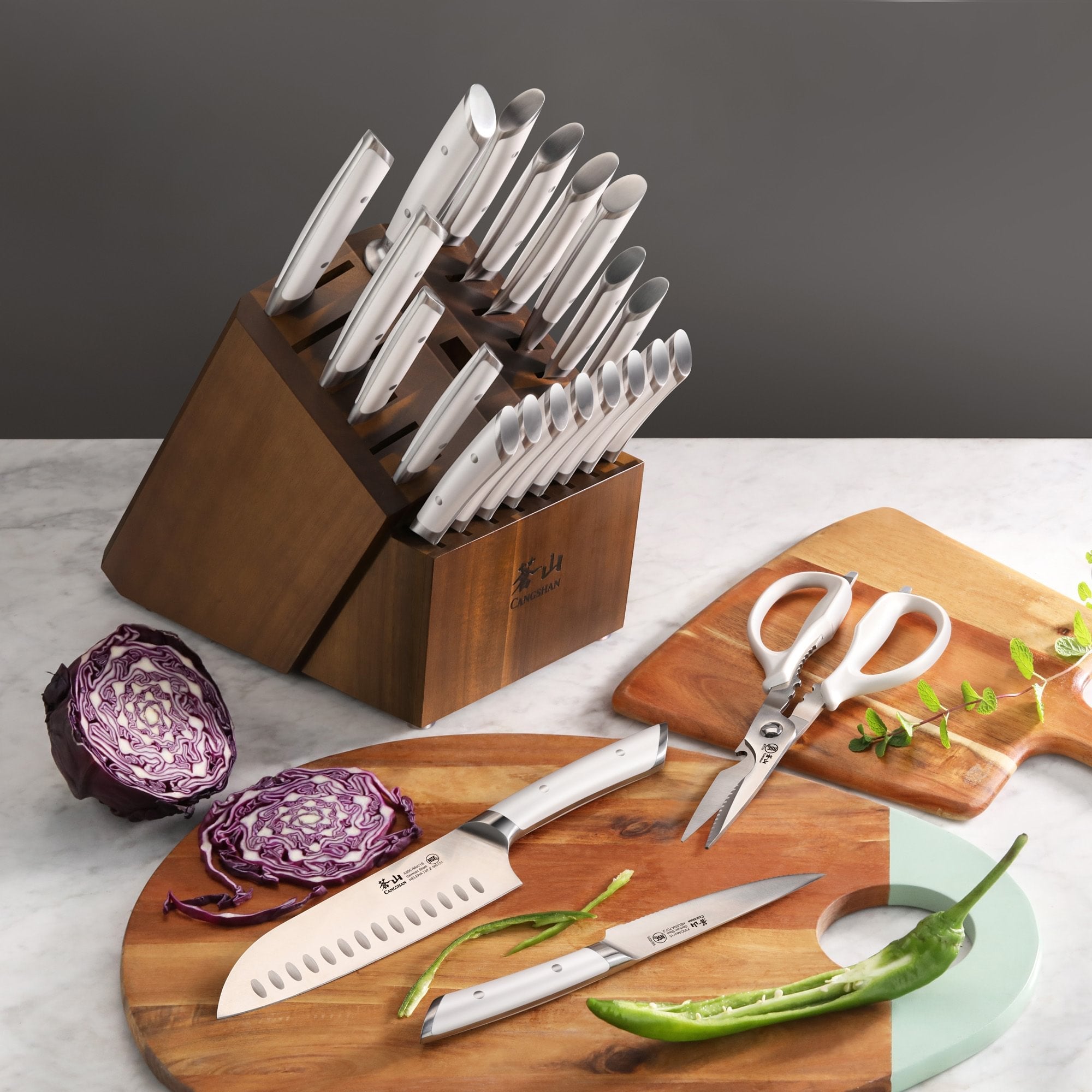 Cangshan 503336 HELENA Series 23-Piece Knife Block Set - Black / 23-Piece