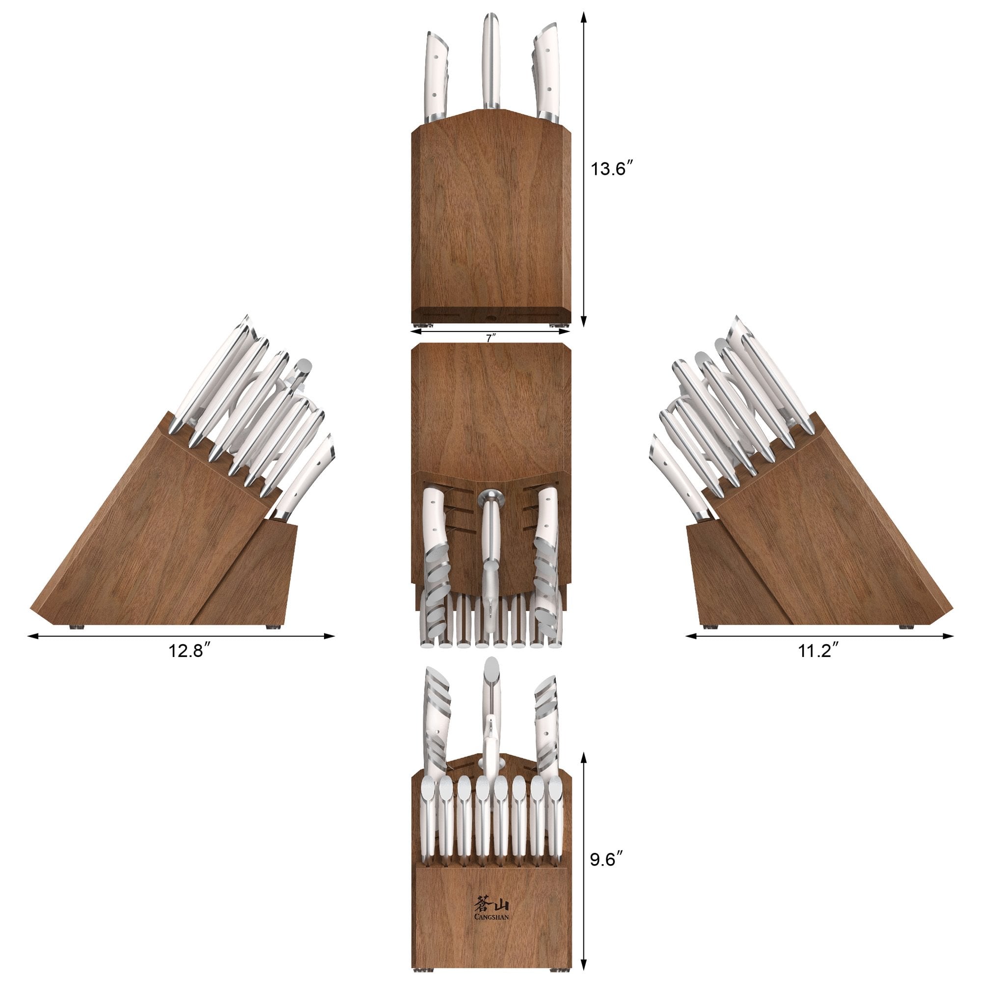 Cangshan 503336 HELENA Series 23-Piece Knife Block Set - Black / 23-Piece