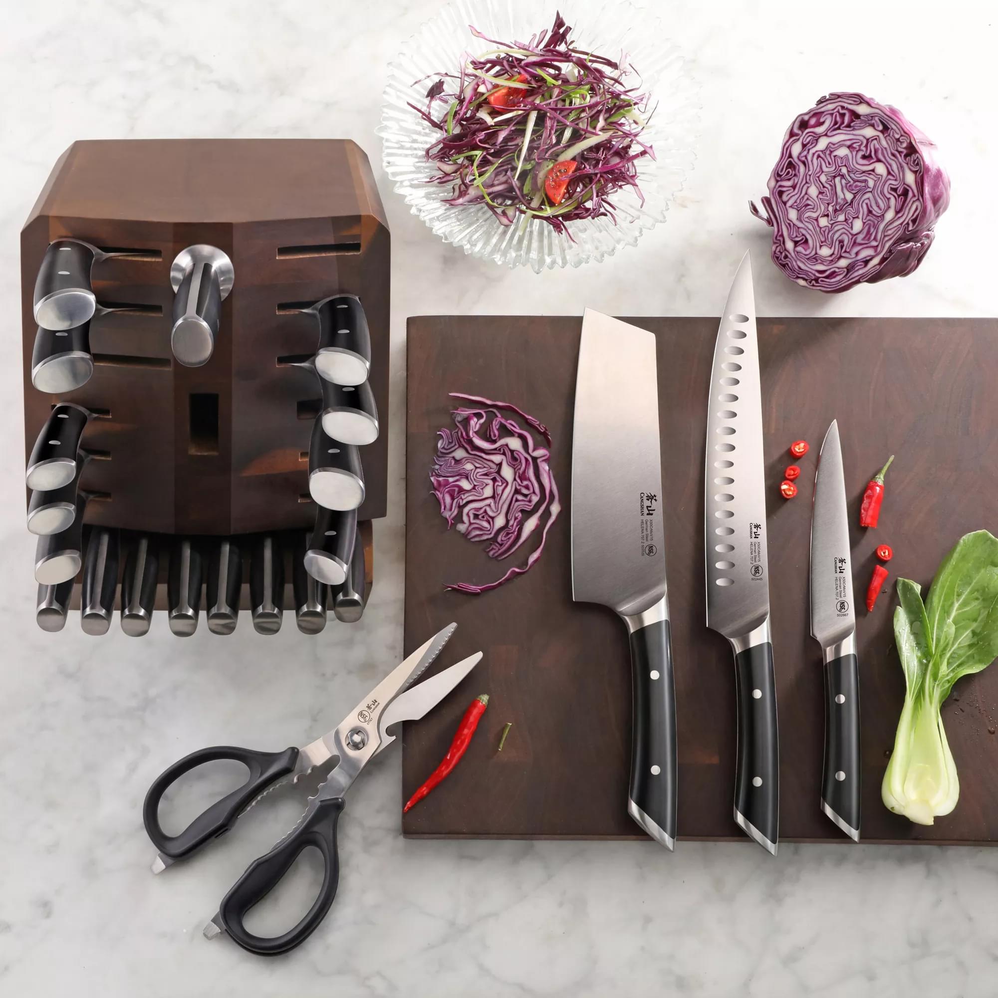 Cangshan 503510 HELENA Series 23-Piece Knife Block Set - White / 23-Piece