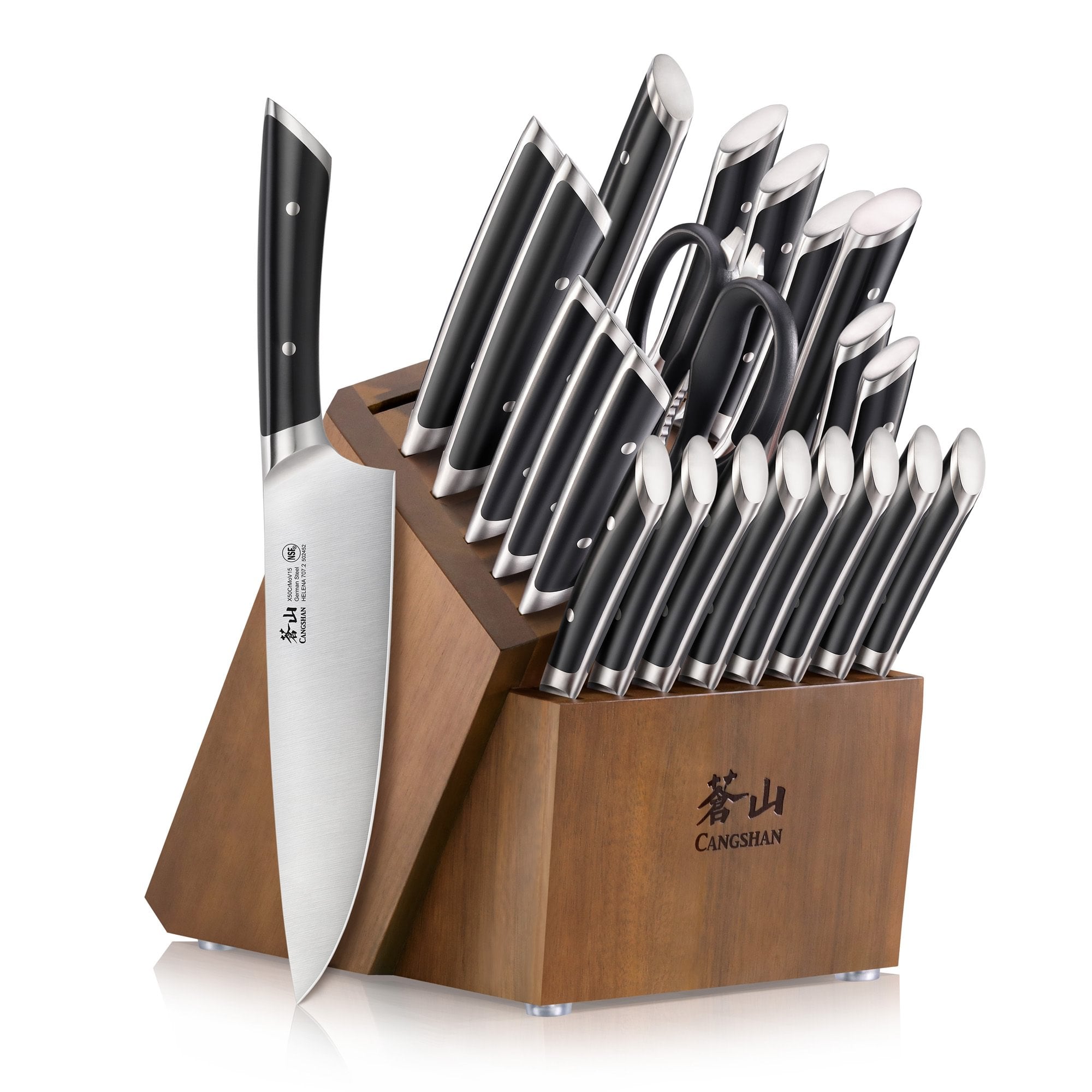 Cangshan 503510 HELENA Series 23-Piece Knife Block Set - White / 23-Piece